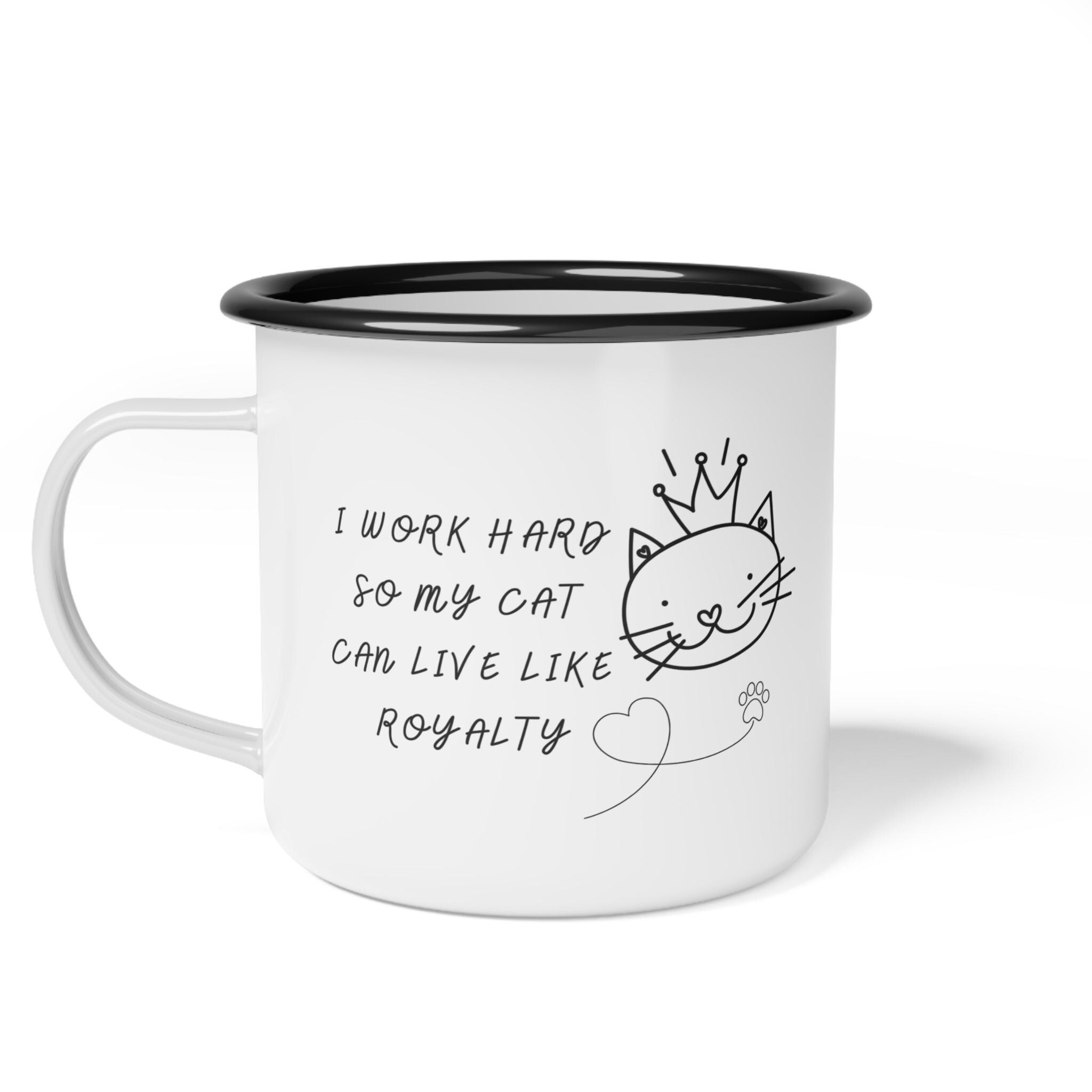 Enamel Camp Cup for Cat Lovers and Whimsical Fans