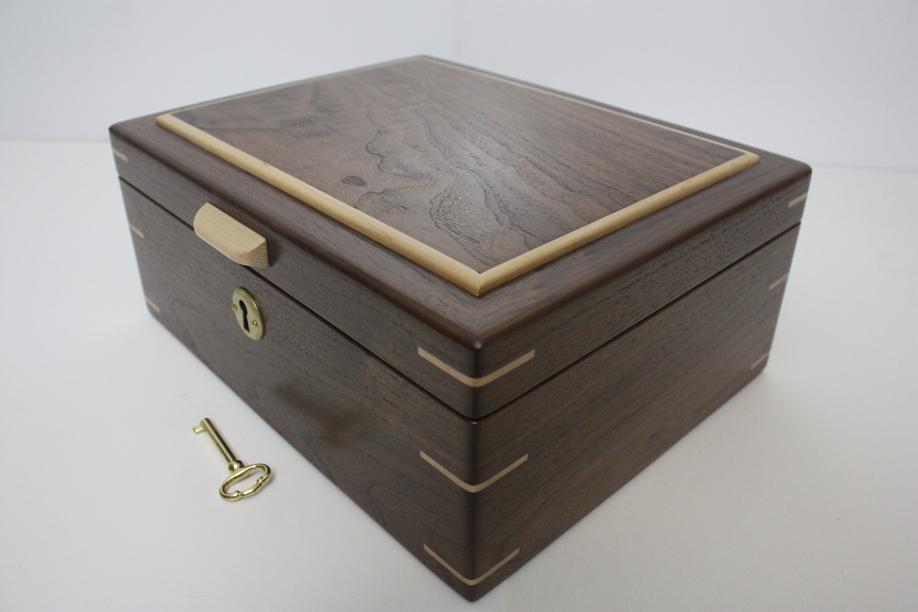 Large Locking Wood Box For Sale