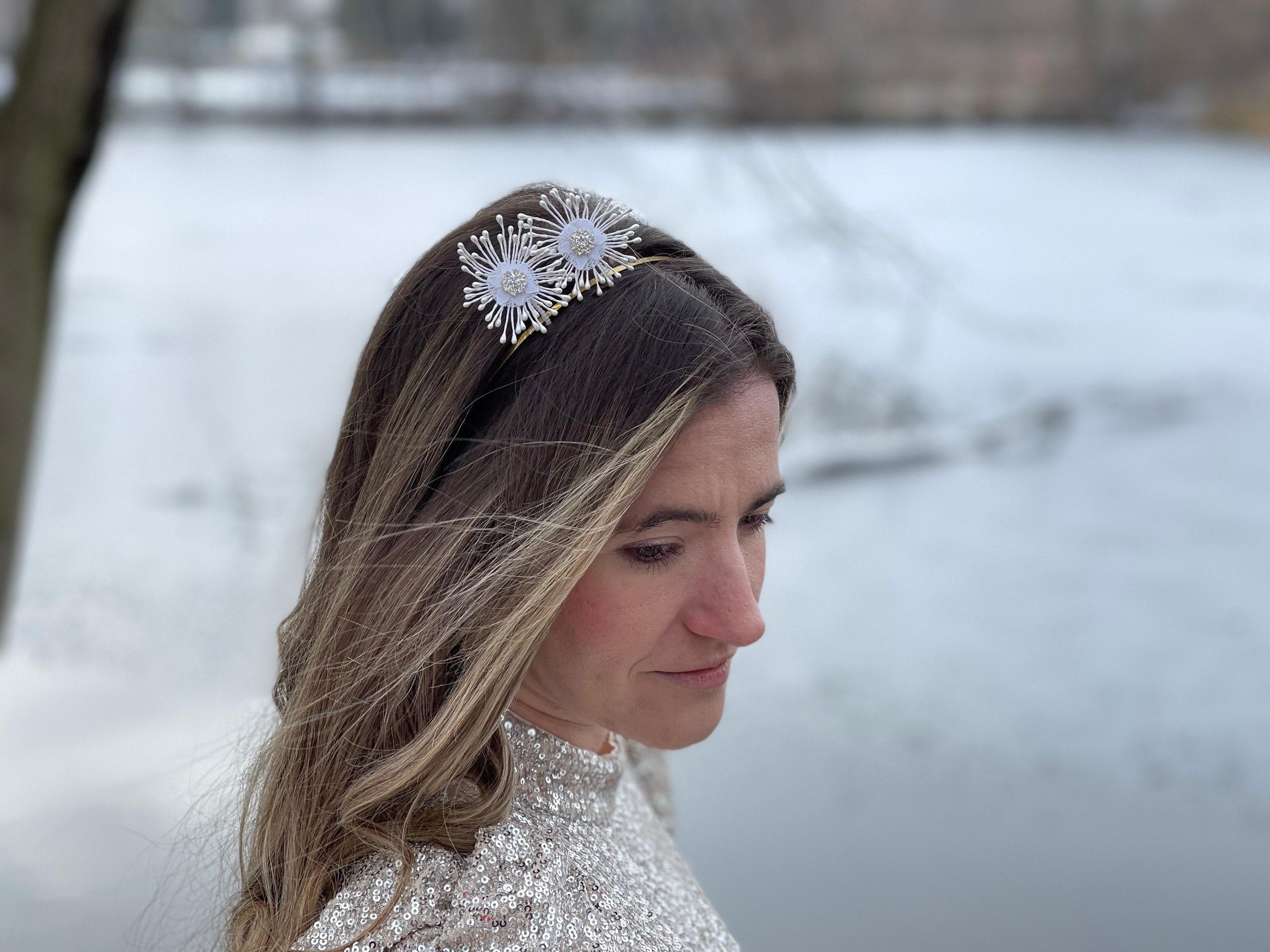 constellation headpiece, satr headband, snowflake headpiece