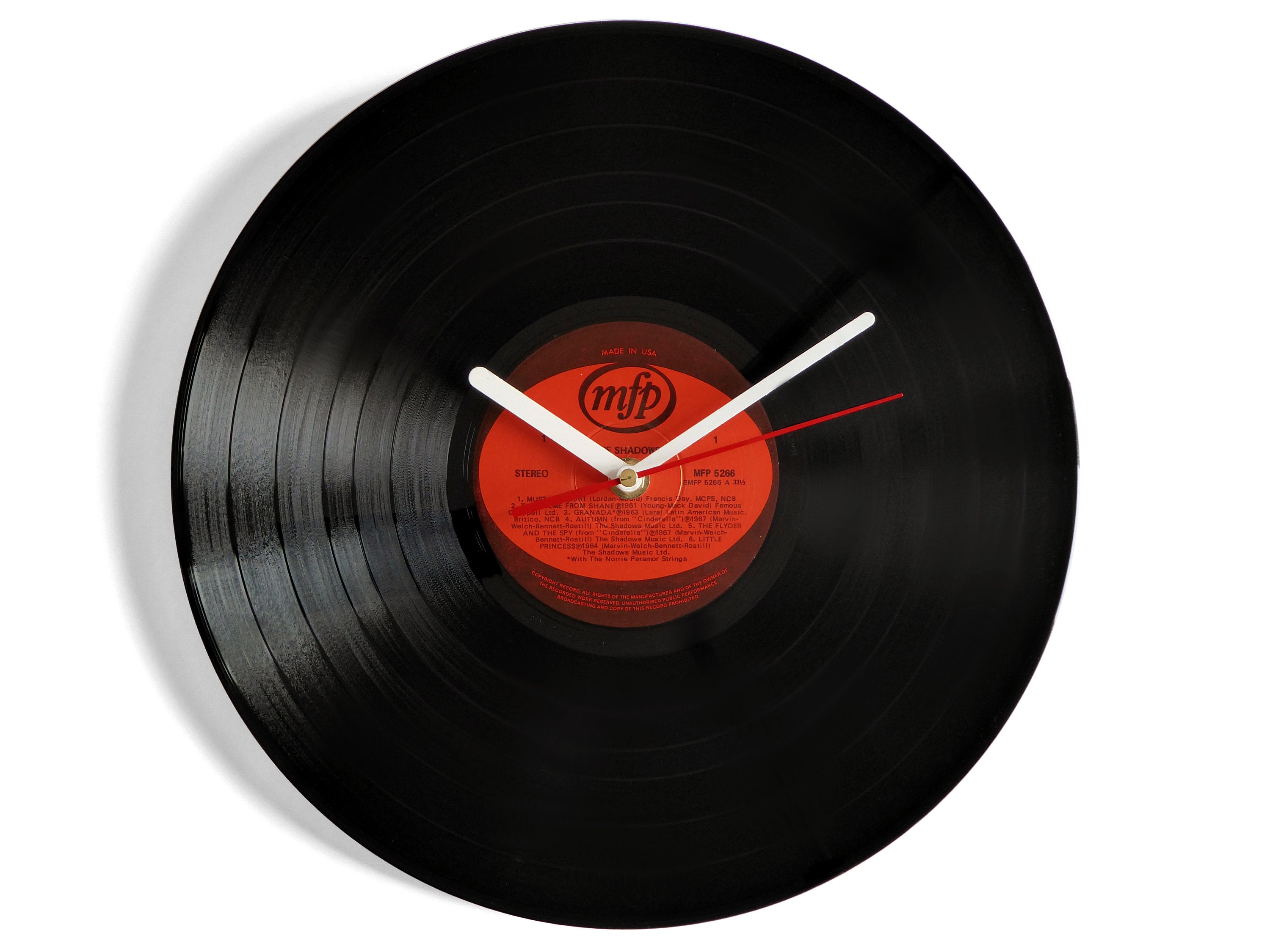 The Shadows Mustang Vinyl Record Wall Clock