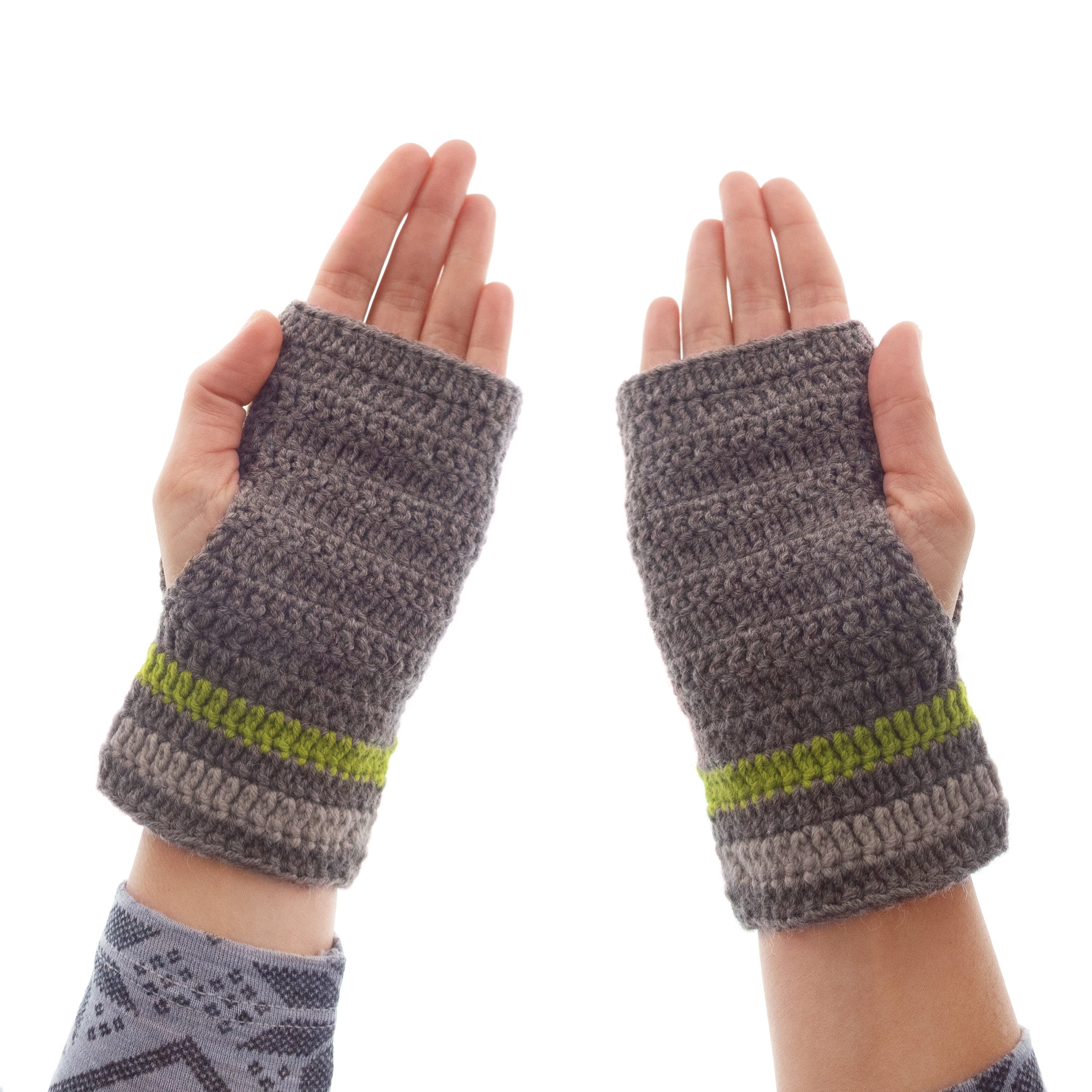 handmade fingerless gloves womens fashion, ladies brown cashmere mittens