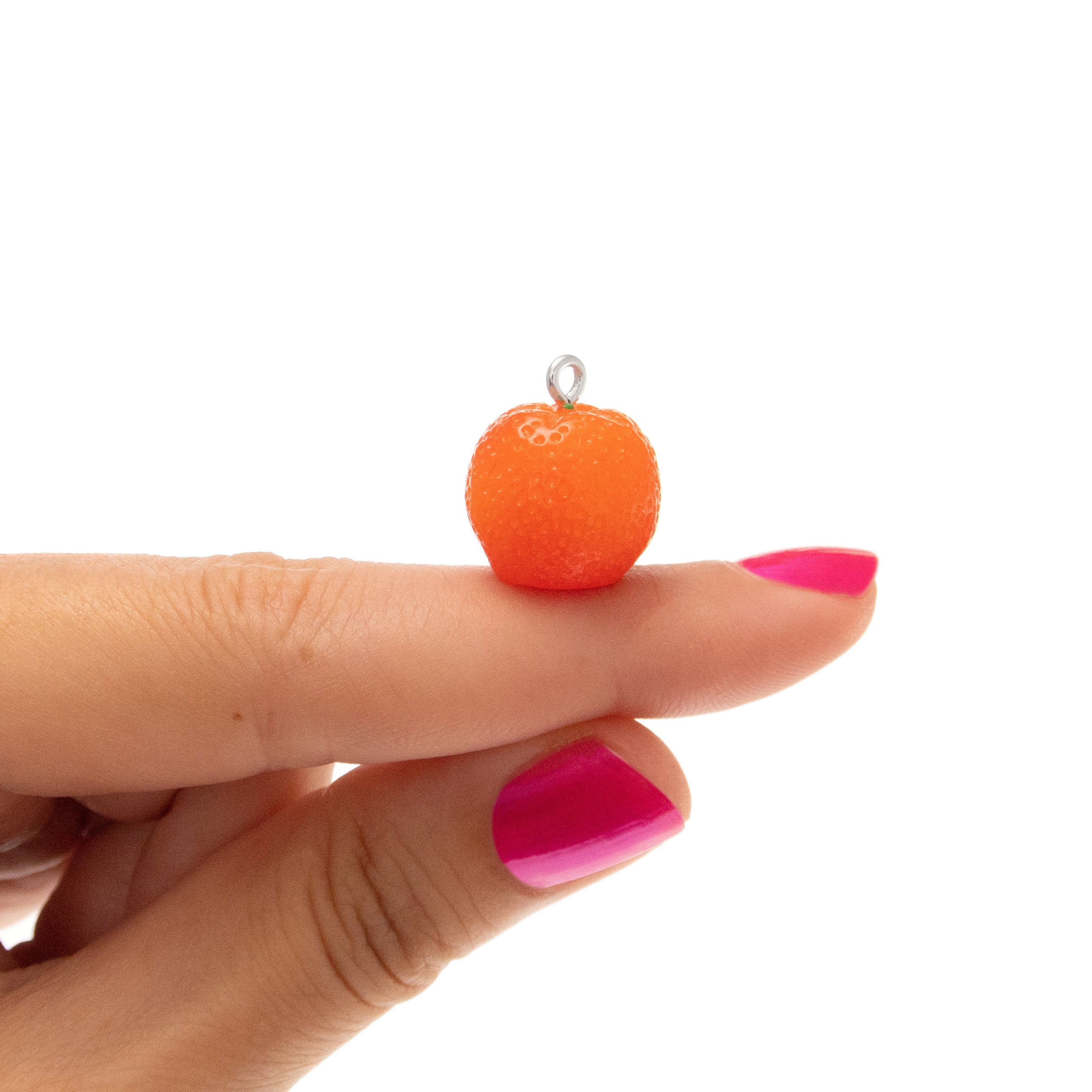 Orange Fruit Necklace. Charm Jewelry