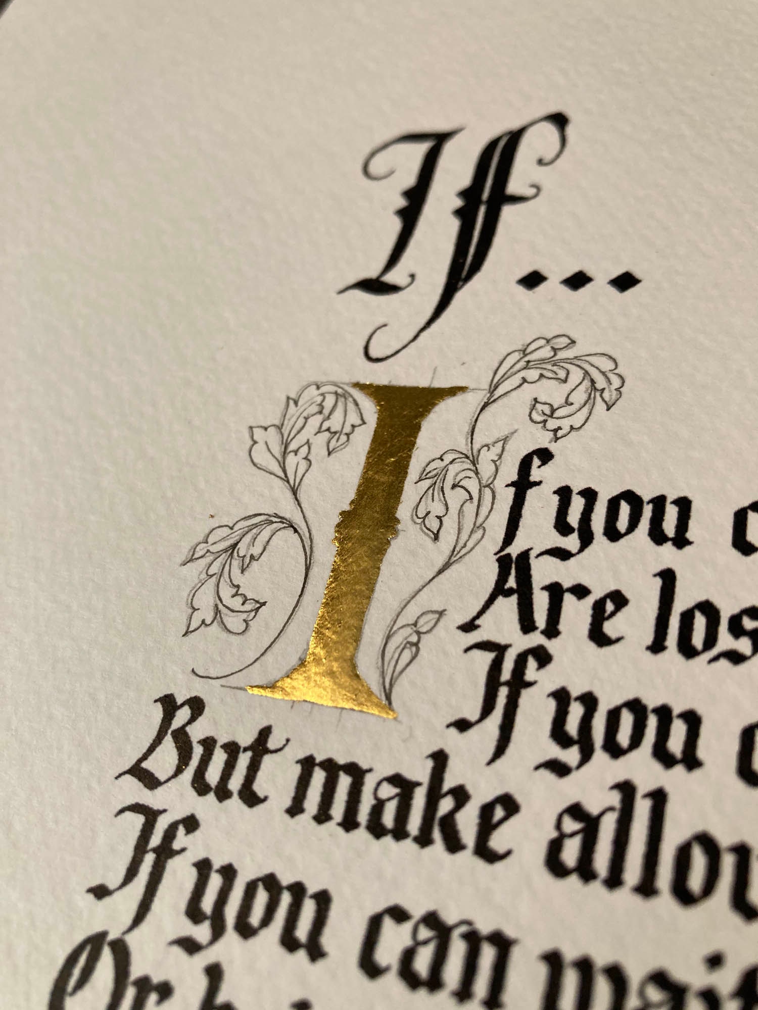 Calligraphy commission with gilding how its made