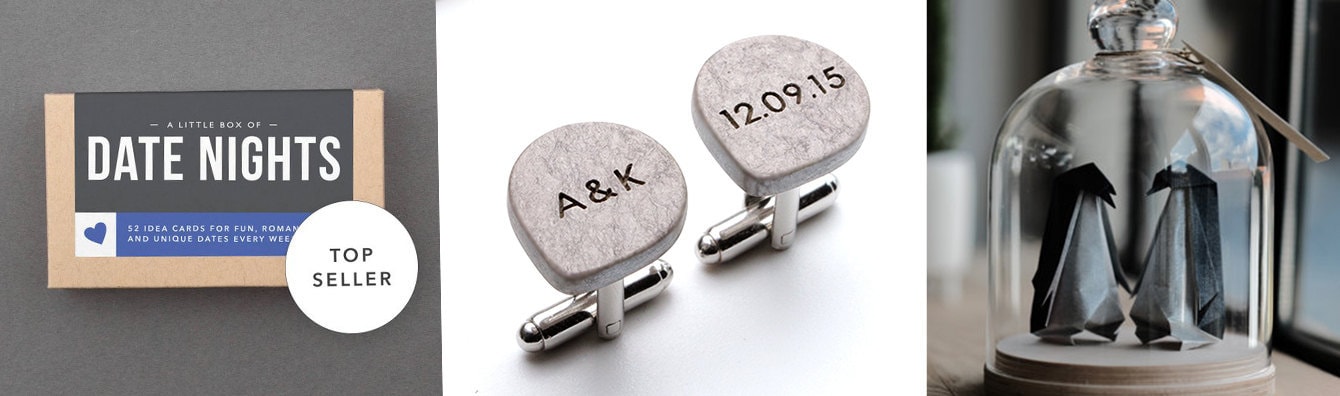One Year Anniversary Gift for Men, 1 Year Anniversary Gift for Husband, Personalized Paper Cufflinks