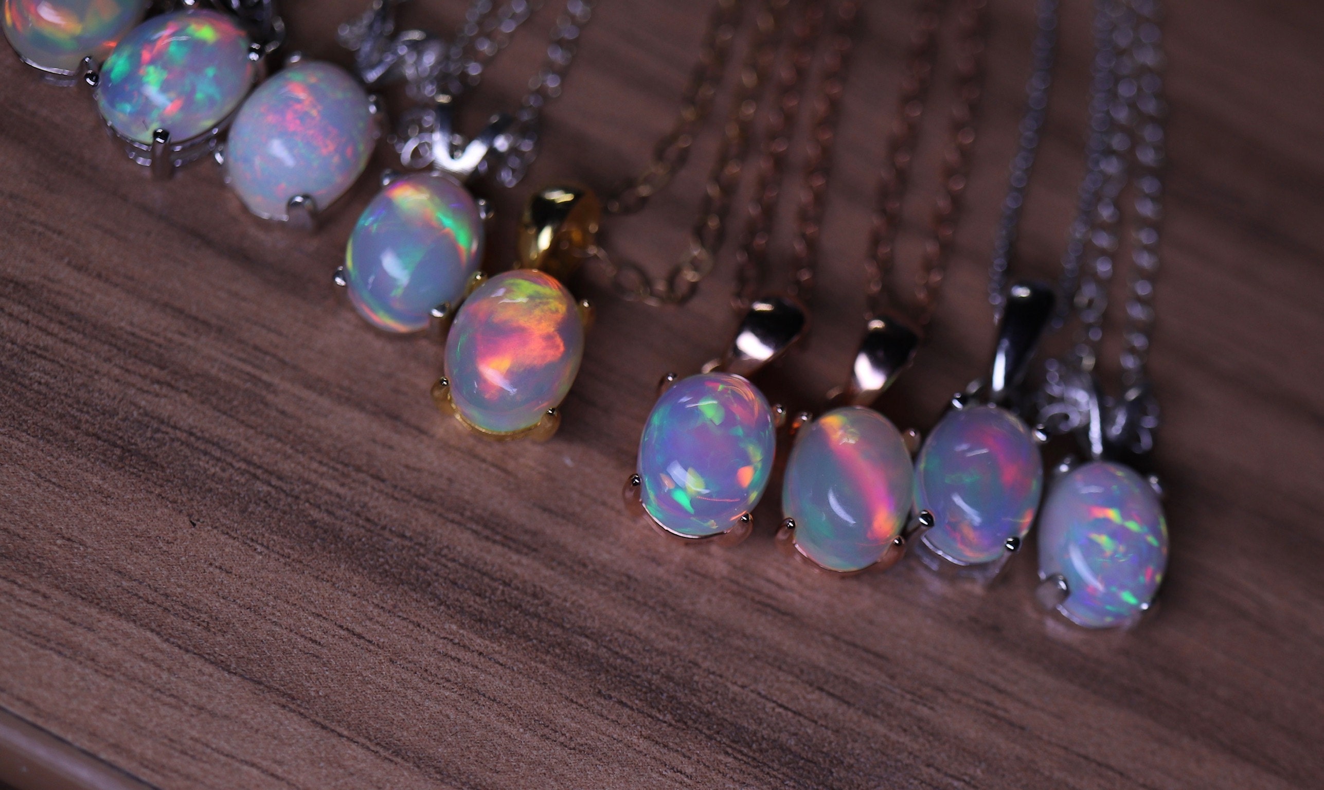 Pink opal necklace