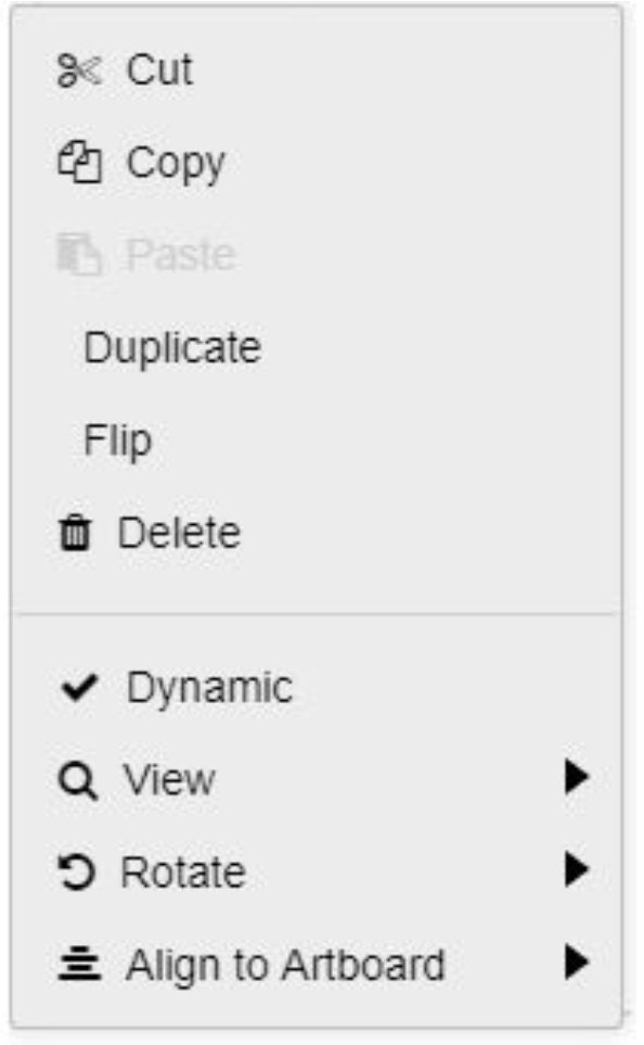 Right Click menu options Corjl | Little Printables Shop