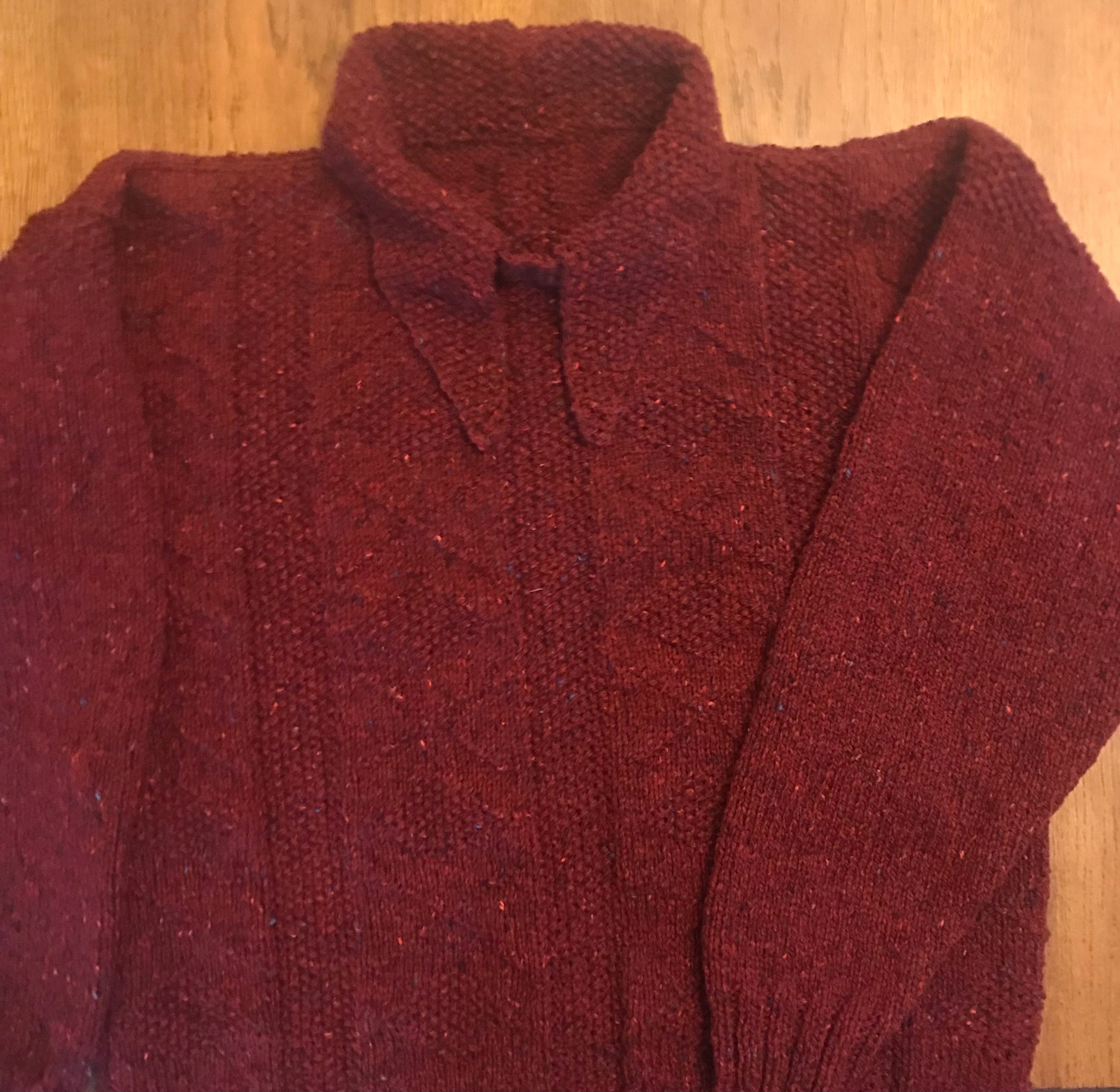 Loved hand knitting this sweater. Used Studio Donegal, soft Donegal wool.