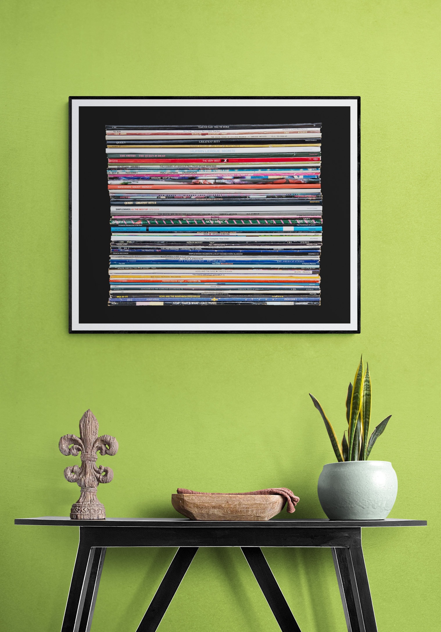 eighties music art print gift- vinyl record collection