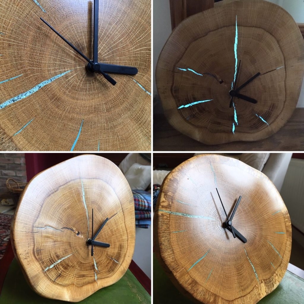 Glowing oak clock