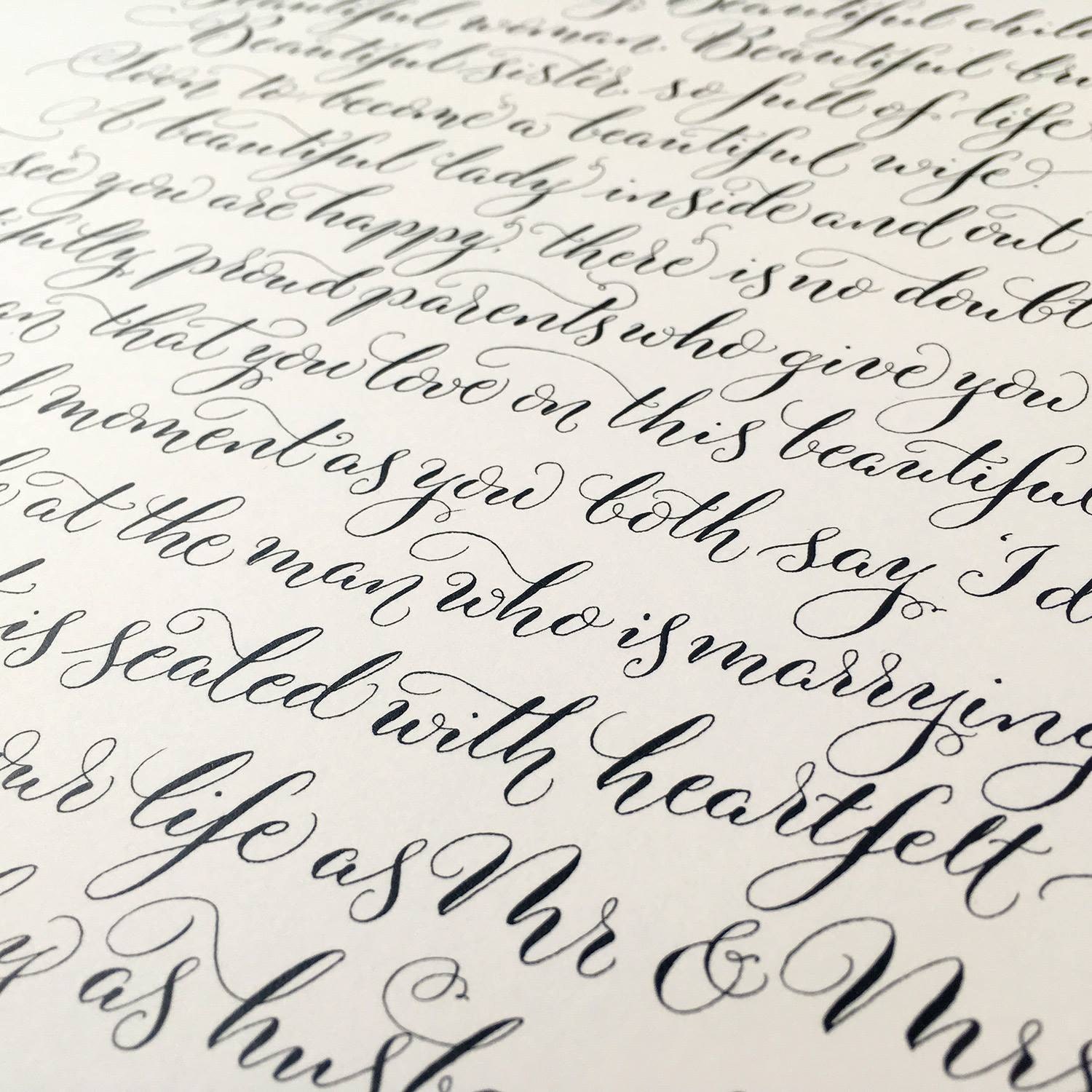 UK calligrapher for hire modern style