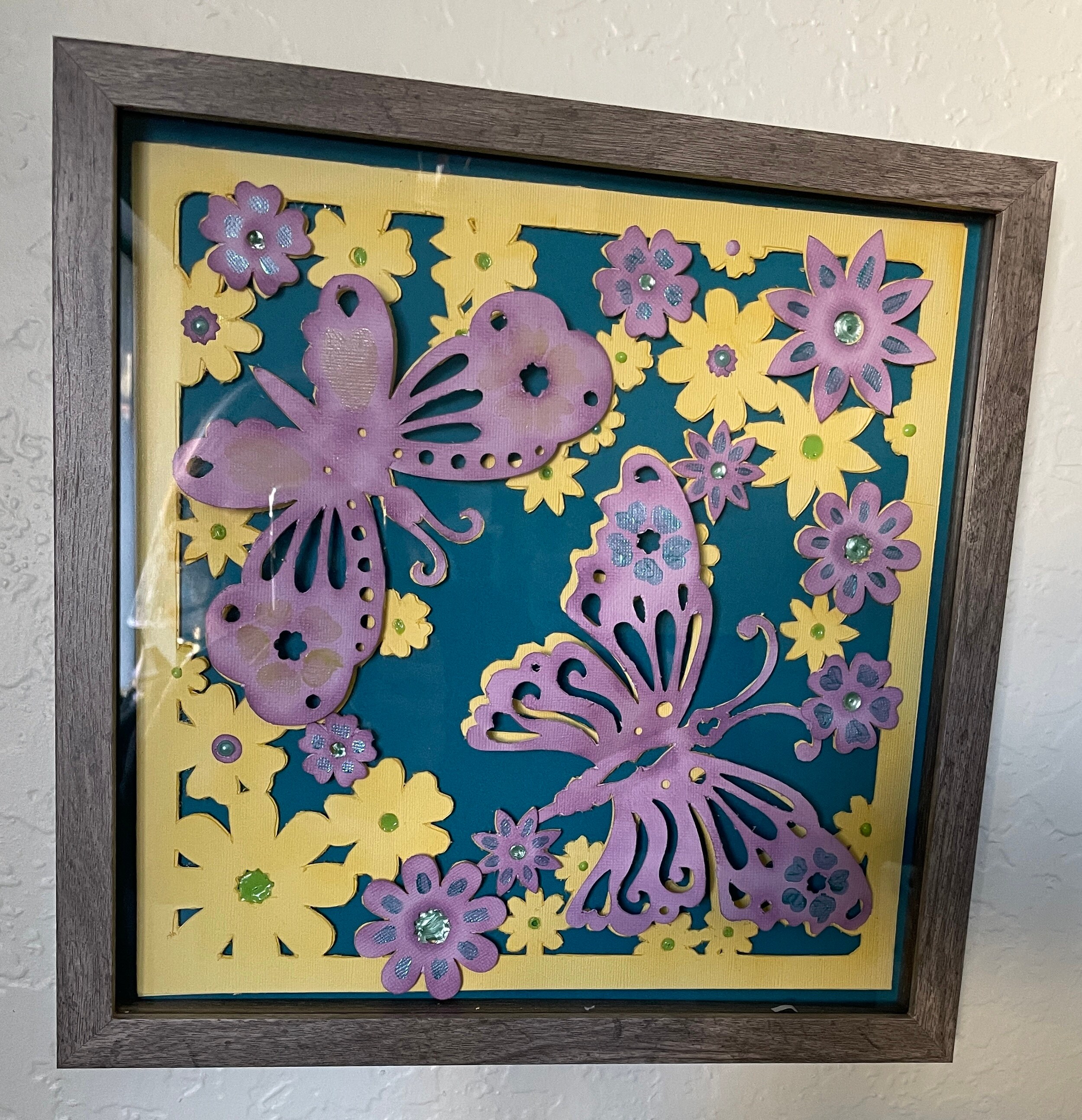 Butterfly Paper Sculpture in Shadow Box