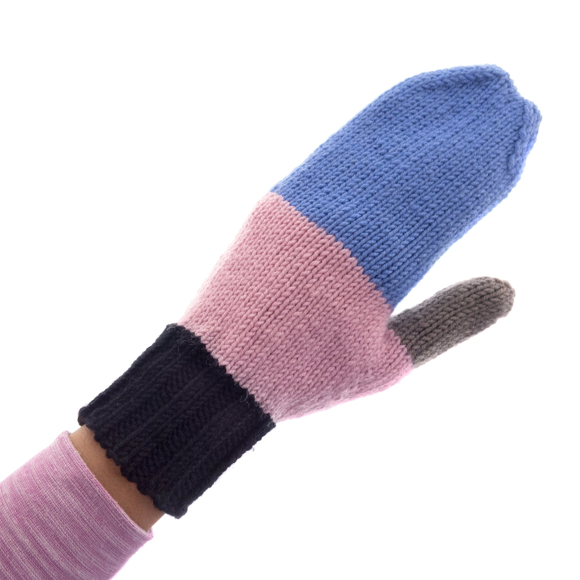 handmade mittens for women, woollen ladies gloves of warm cashmere wool