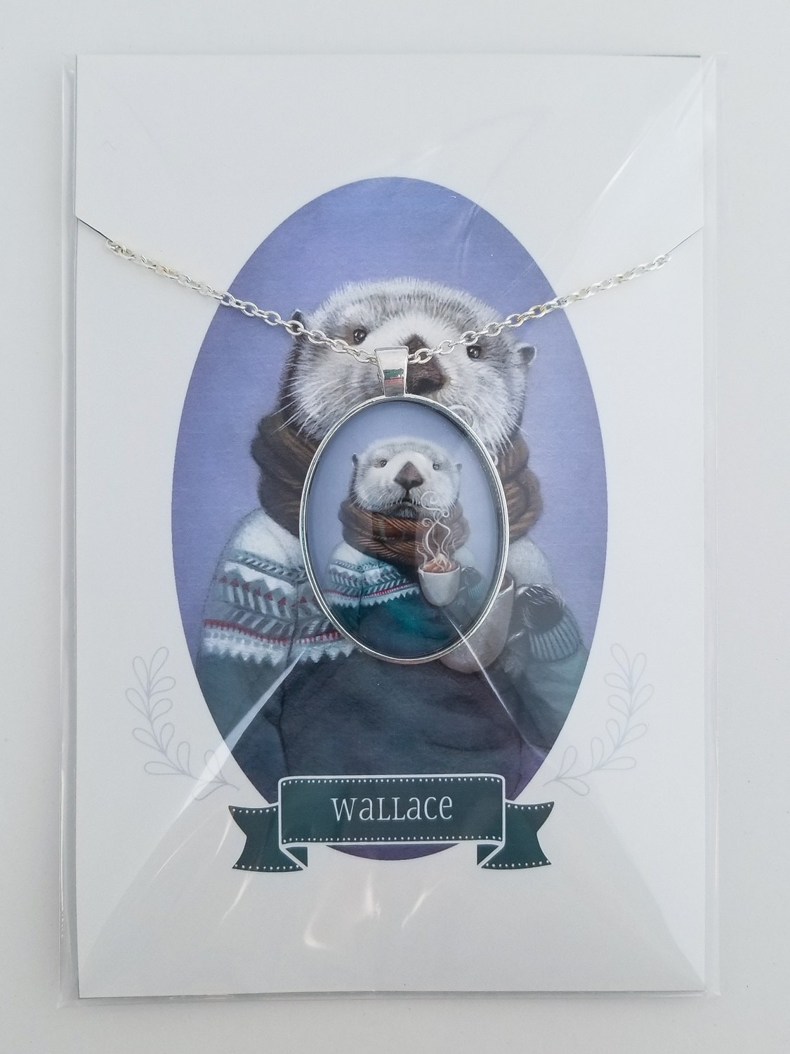 Sea Otter with Hot Cocoa Pendant