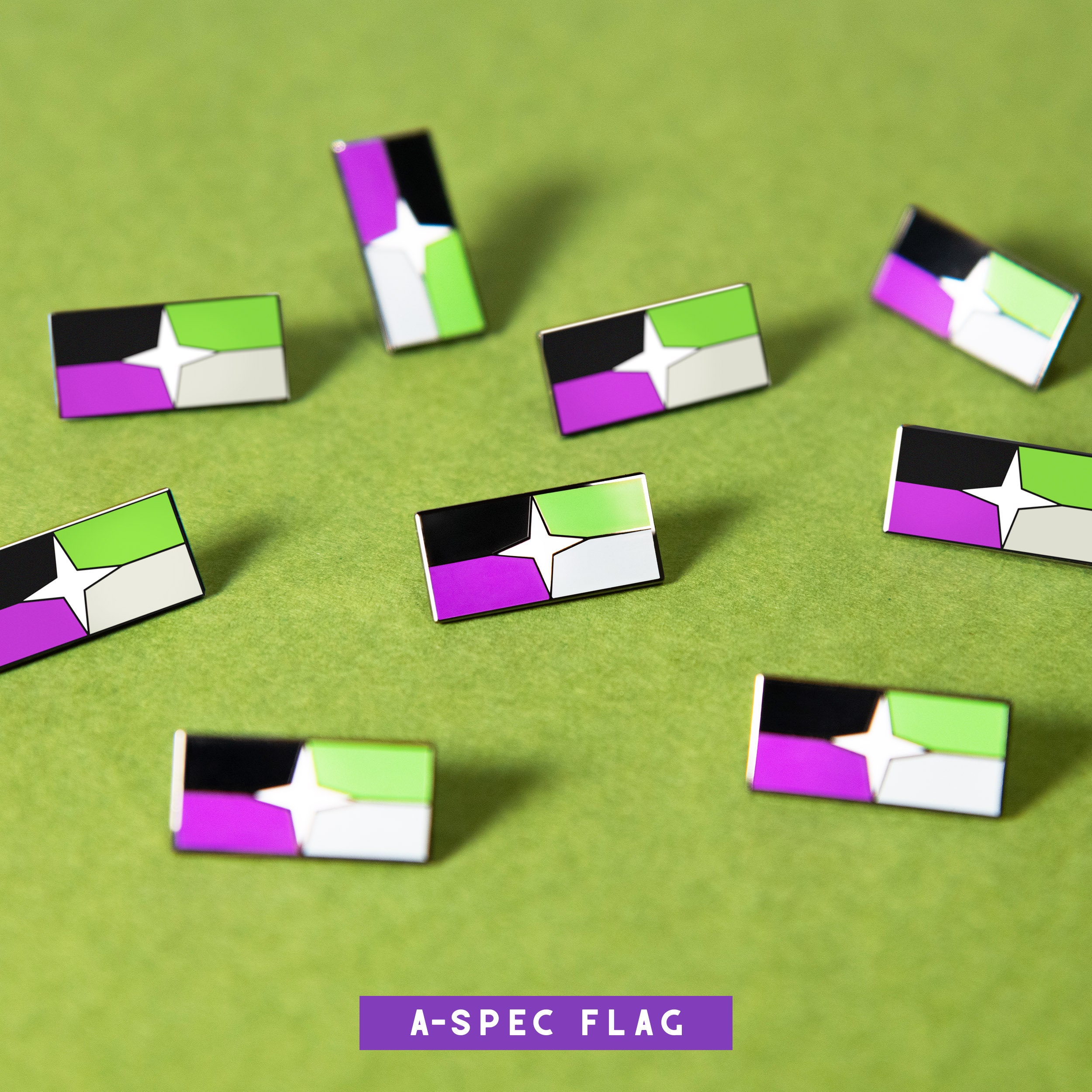 Aspec Pride Flag Enamel Pin Accessory Asexual Aromantic Anattractional Ace Aro Spectrum Identity Orientation Gray-Ace Demisexual Demiromantic