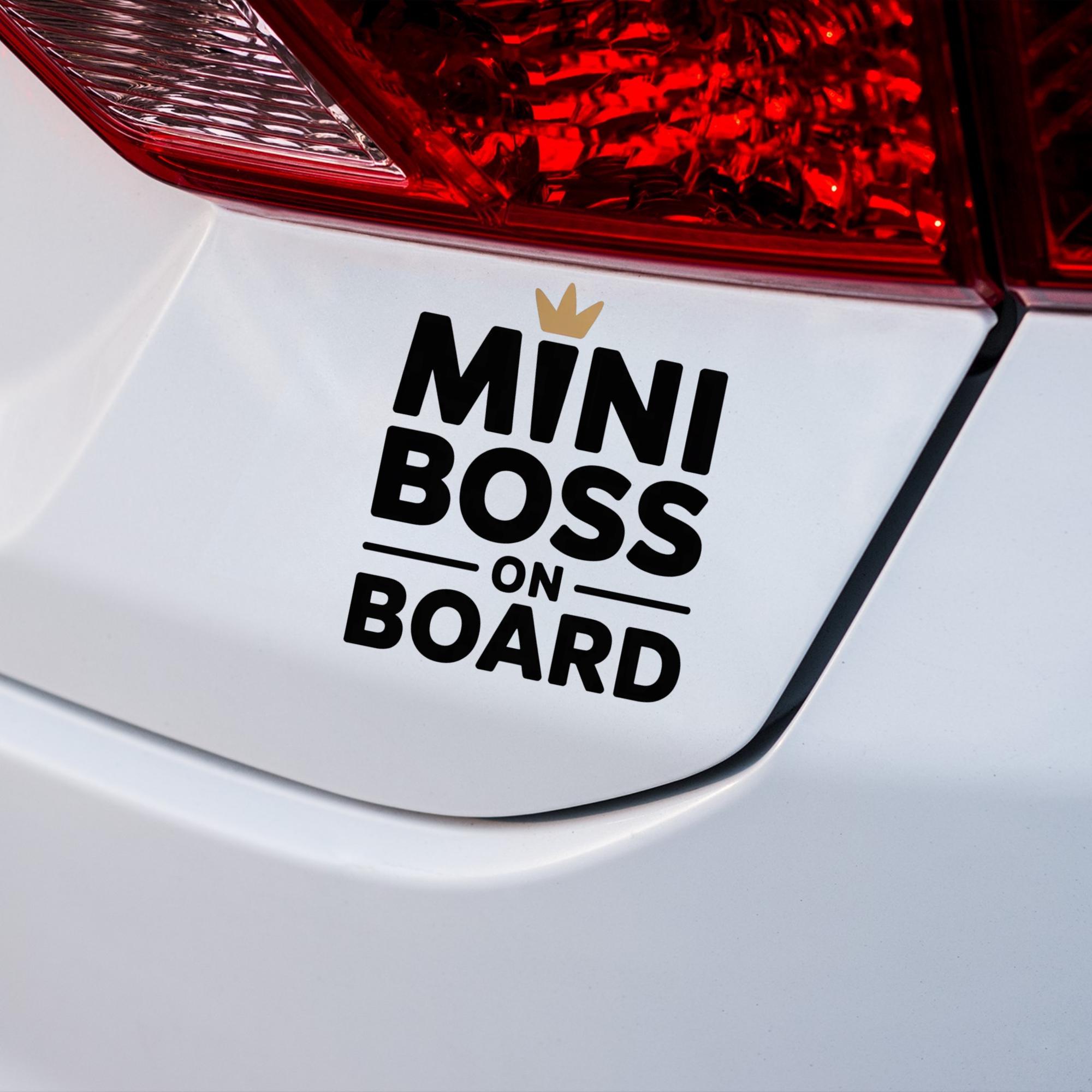 Mini Boss On Board baby car decal funny family car sticker