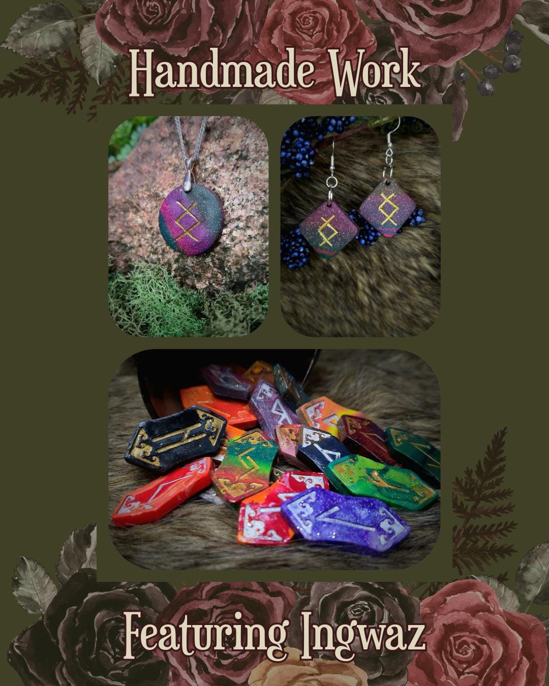 handmade work featuring ingwaz