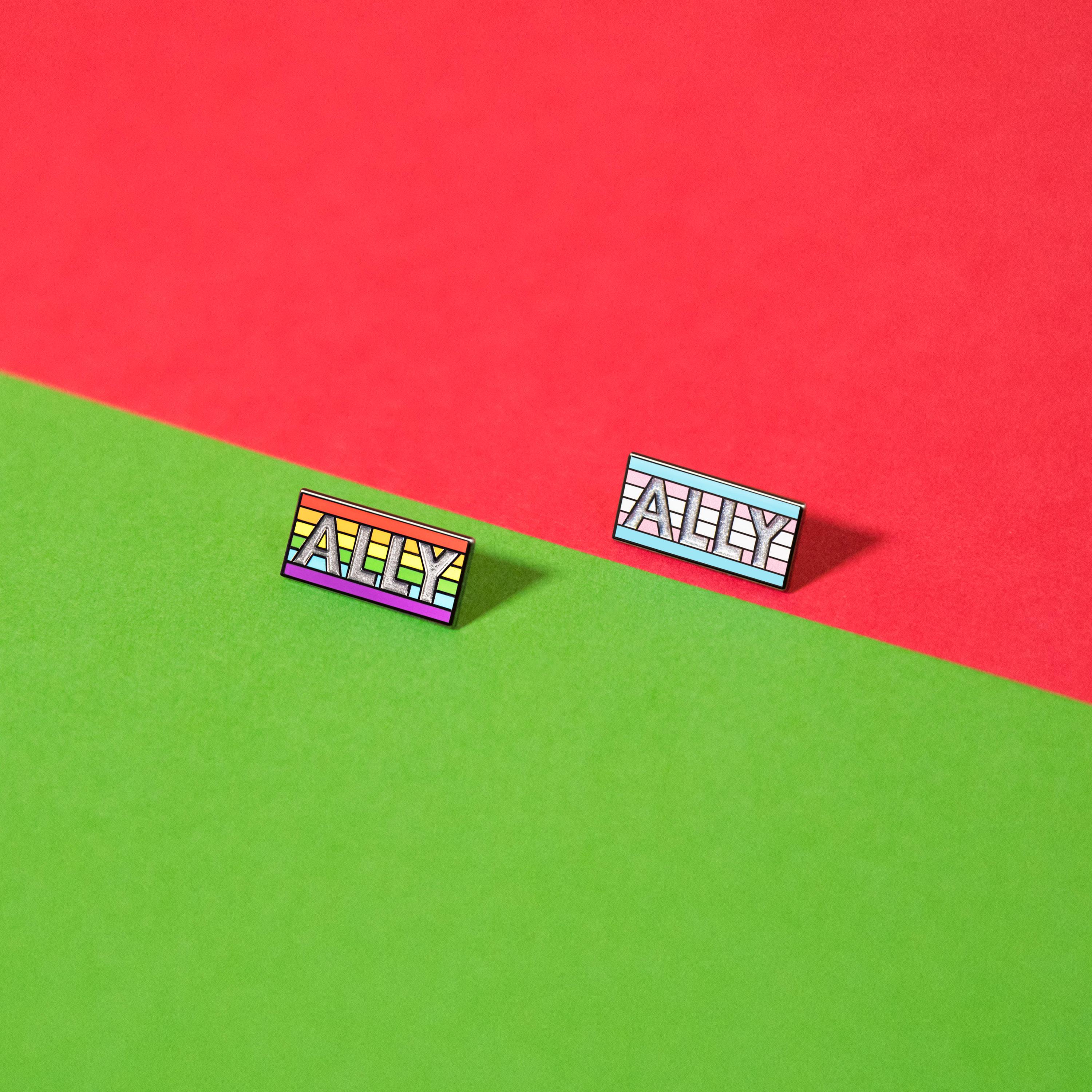 LGBT Trans Ally pin badge pride parade