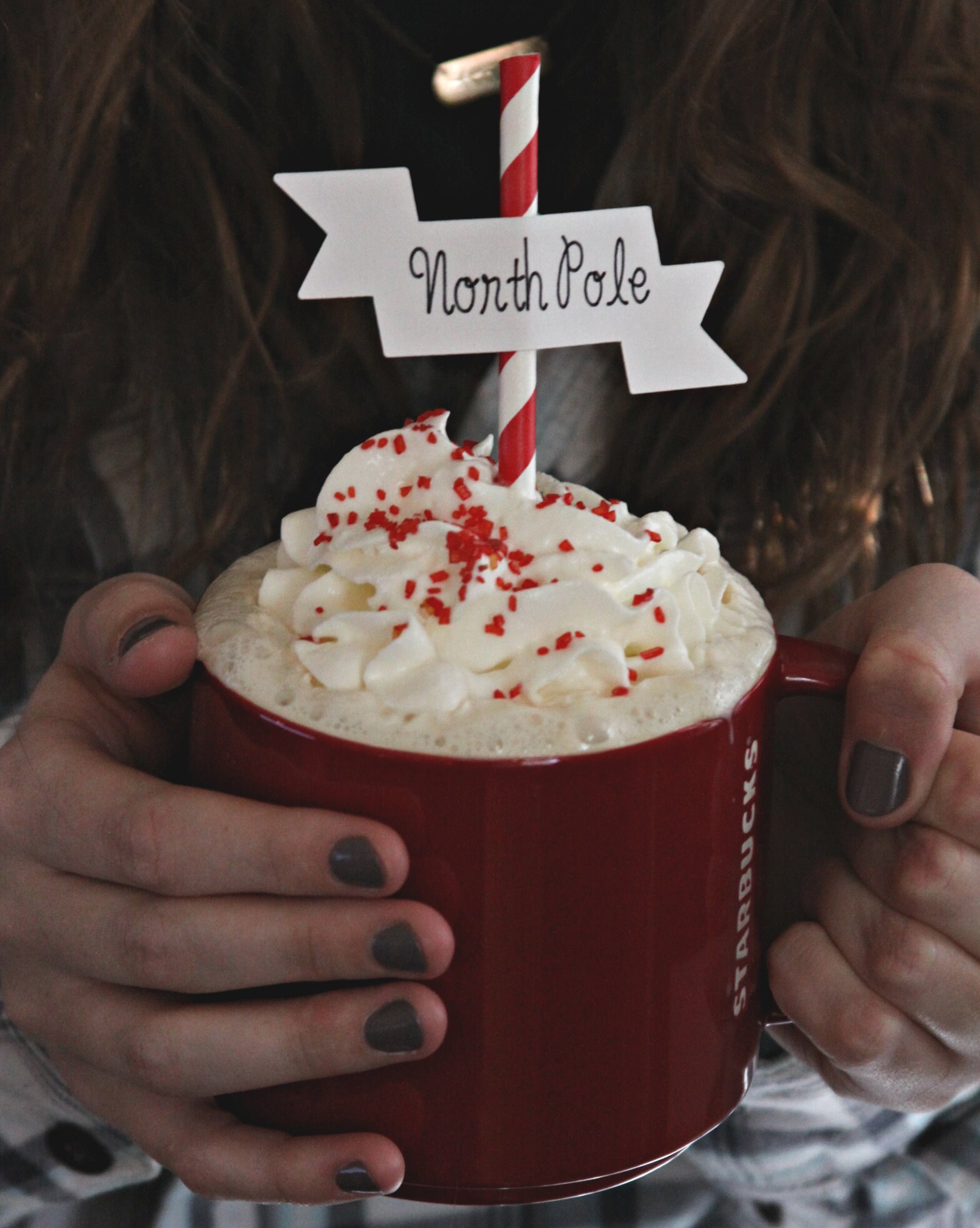 Hot Cocoa with a North Pole Cocoa Bar Topper