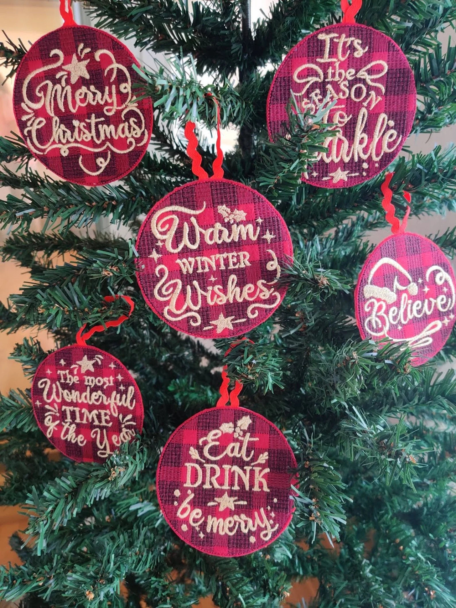 Christmas Tree ornaments machine embroidery designs by Artapli