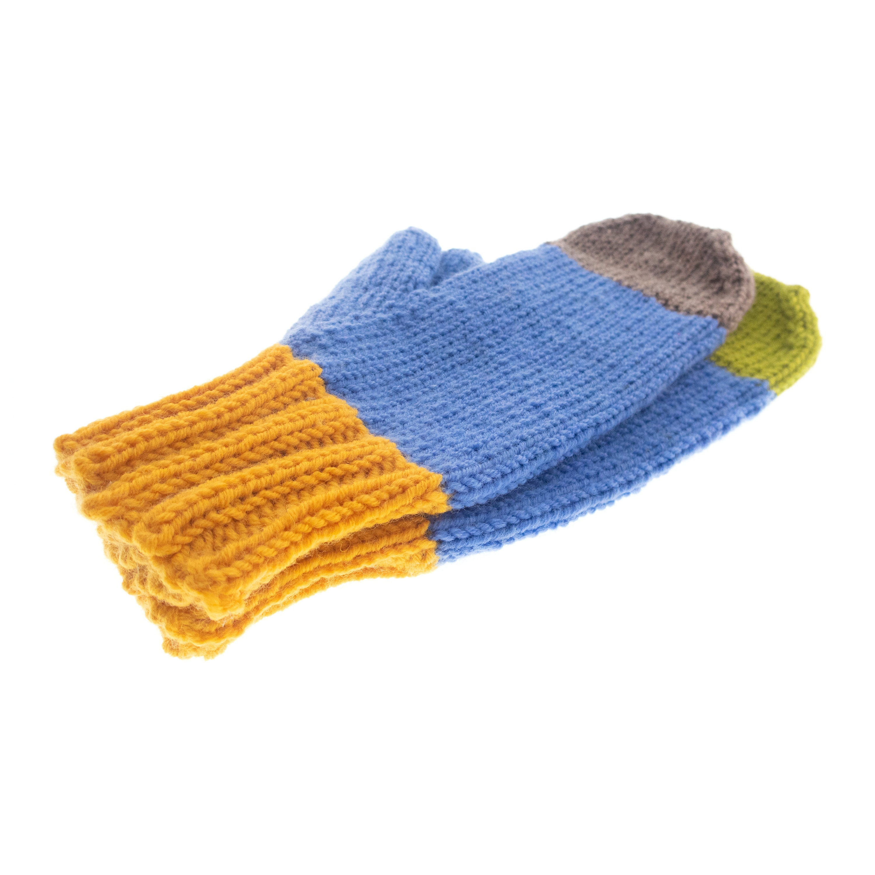 handmade knitted mittens for women, mismatched