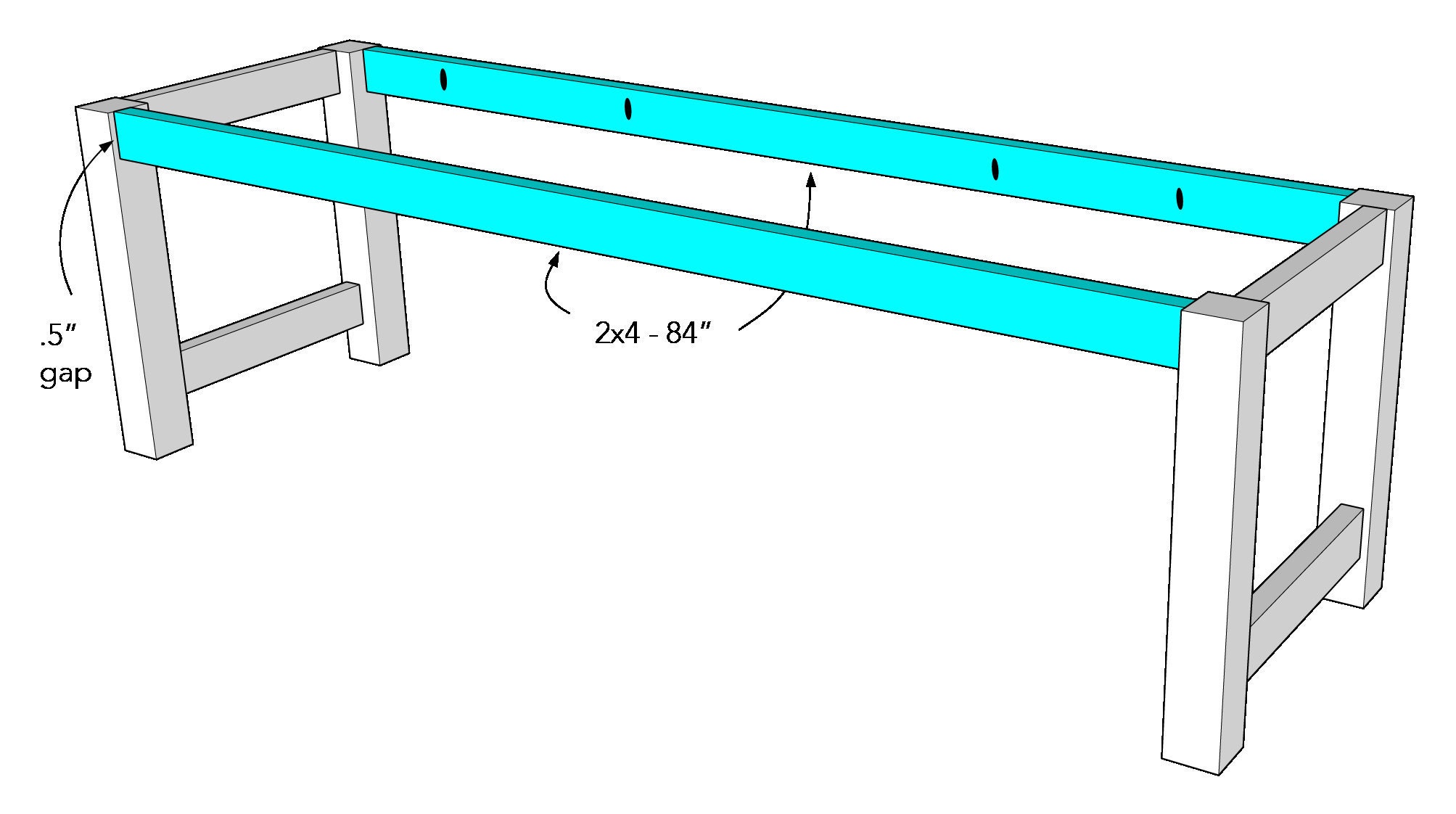 step 4 in diy outdoor table build