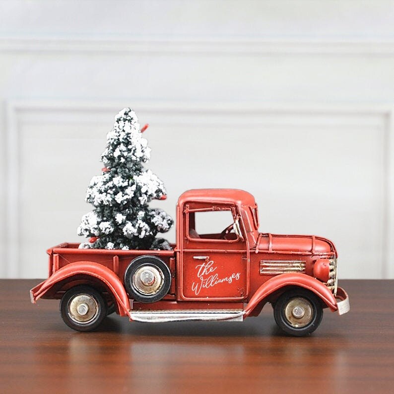 Personalized Red Christmas Truck