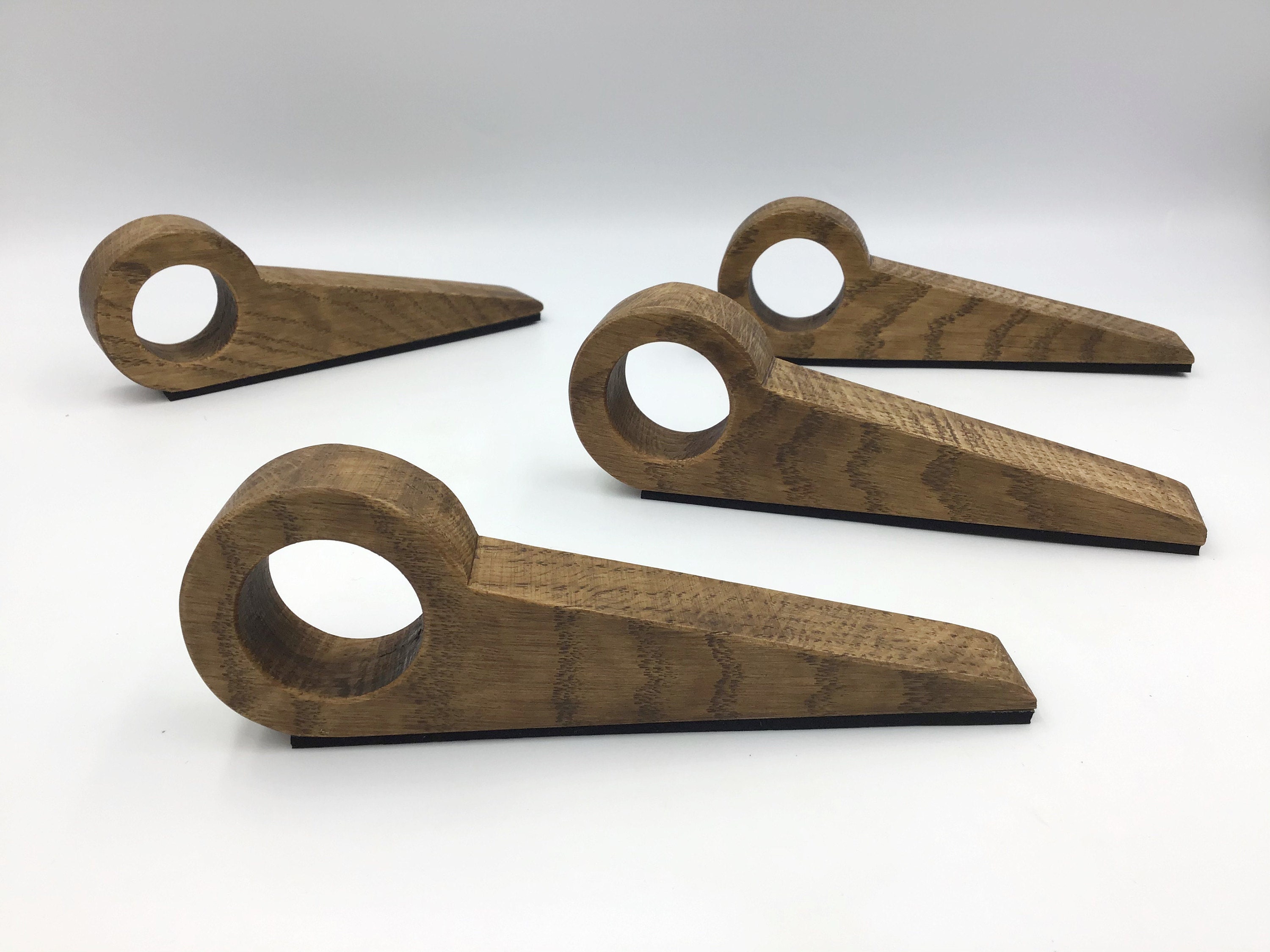 Dark Oak wood Doorstops - handmade in West Wales UK by gorlech