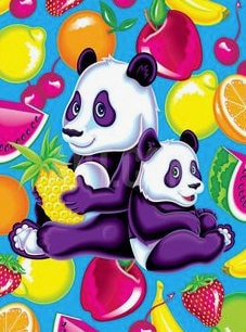 Lisa Frank pandas and fruit