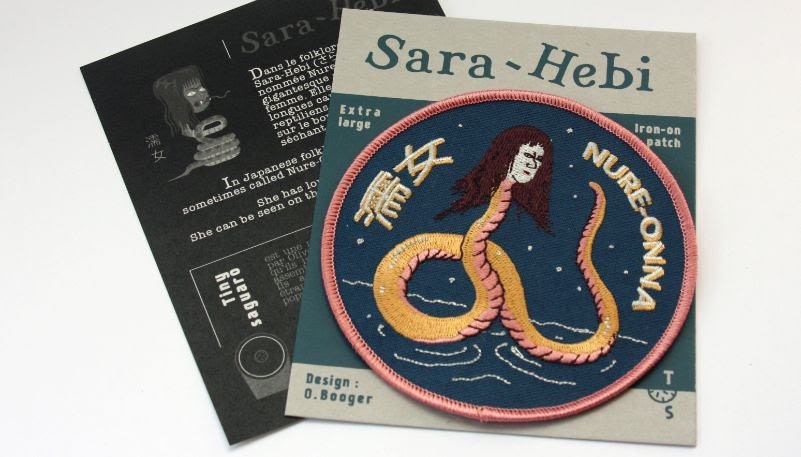 yokai snake woman iron on patch