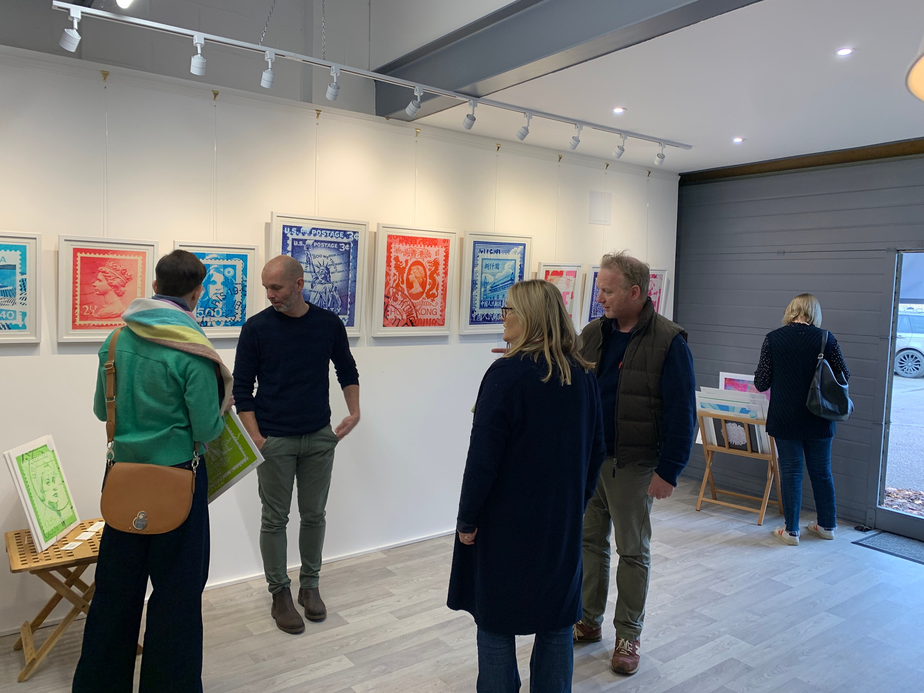 deborah pendell fine art solo exhibition of stamp collection artwork at cambridge art cube
