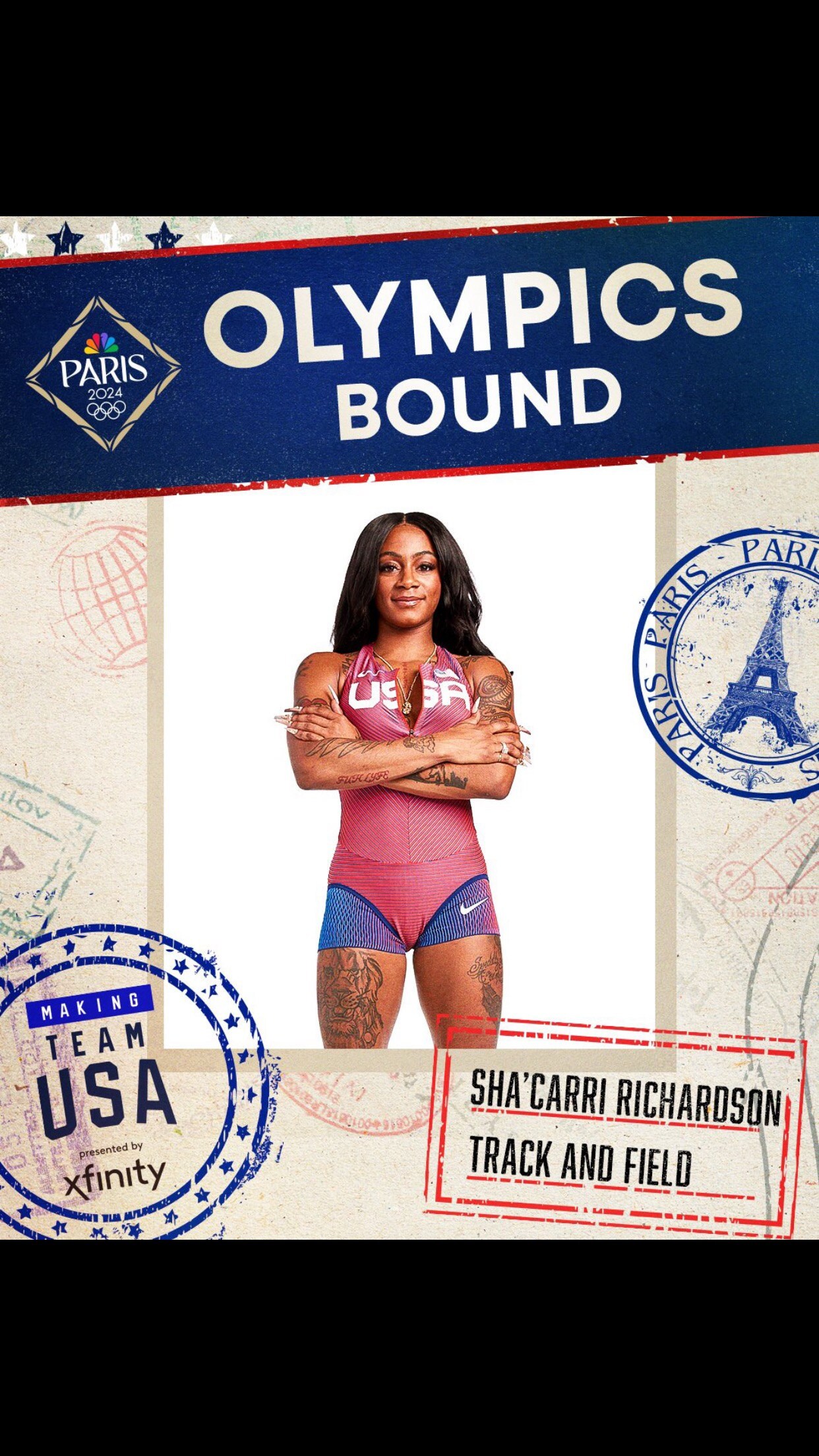 Congrats! to ShaCarri Richardson has qualified for her first Olymic Games-BRAVO Sis!