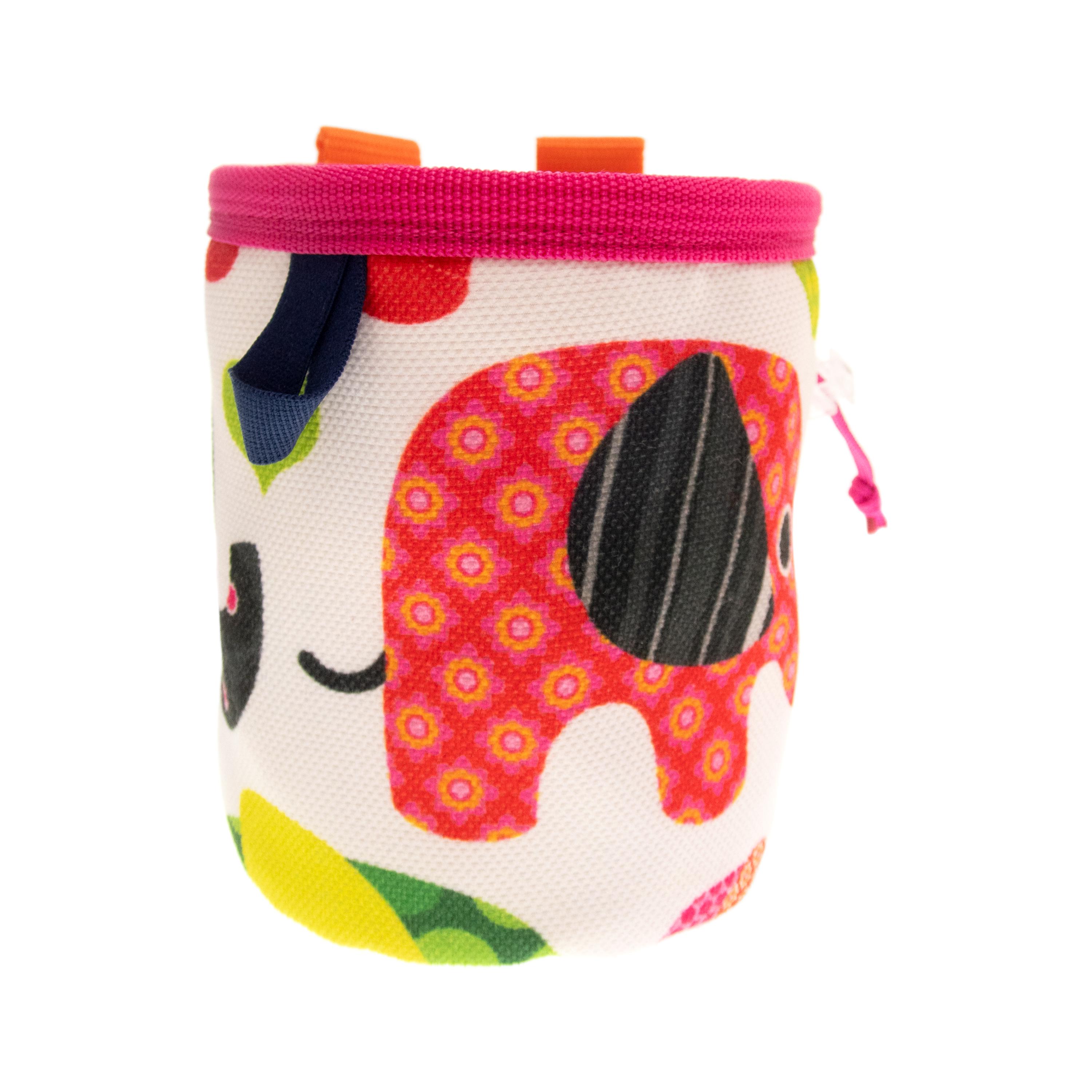 Small climbing chalk holder designed for kids at the rock climbing gym