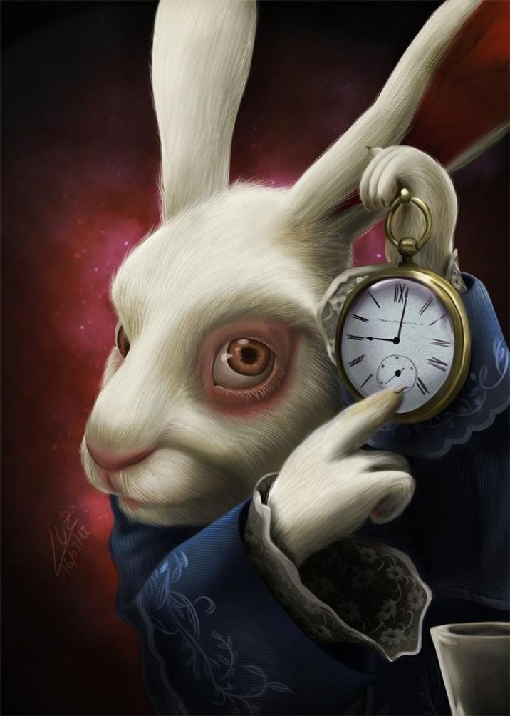 bunny clock rabbit pointing at clock meme viral tiktok