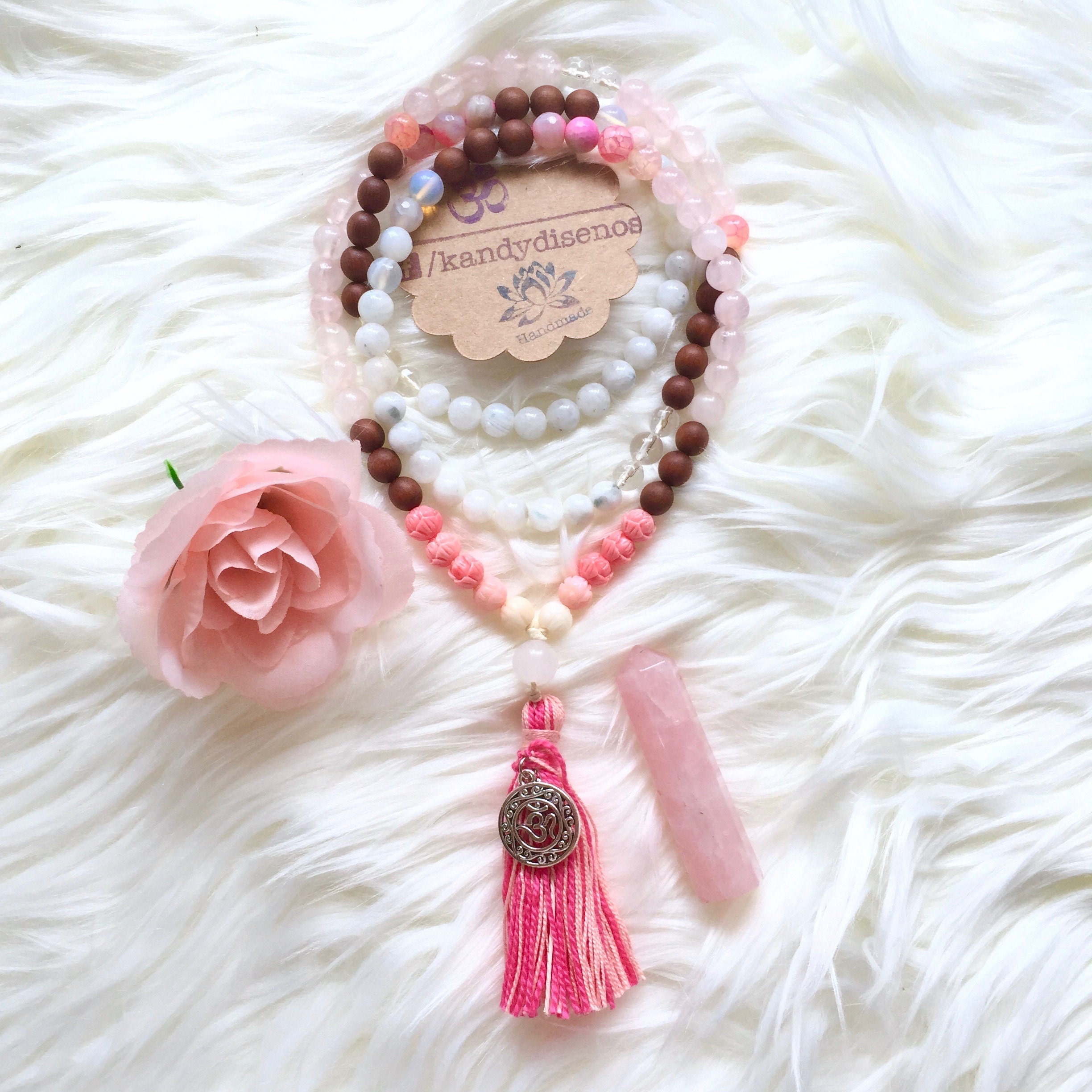 bloom moonstone mala necklace kandy disenos