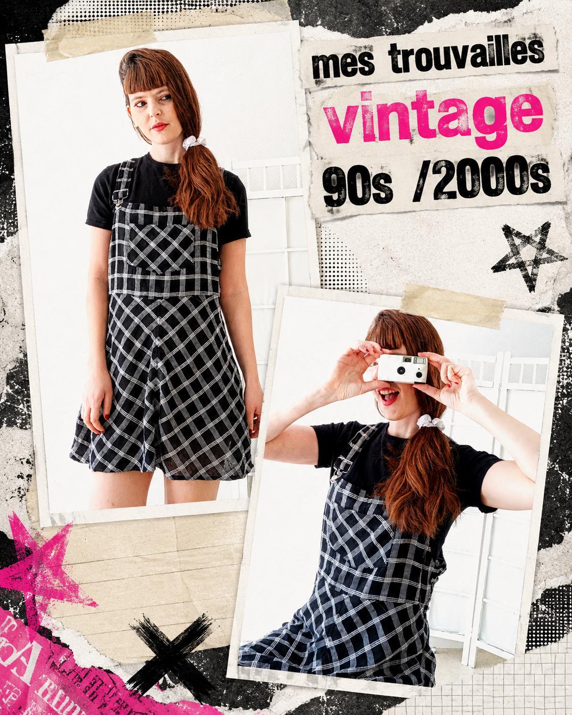 Trouvaille vintage robe à carreaux 90s esthétisme grunge