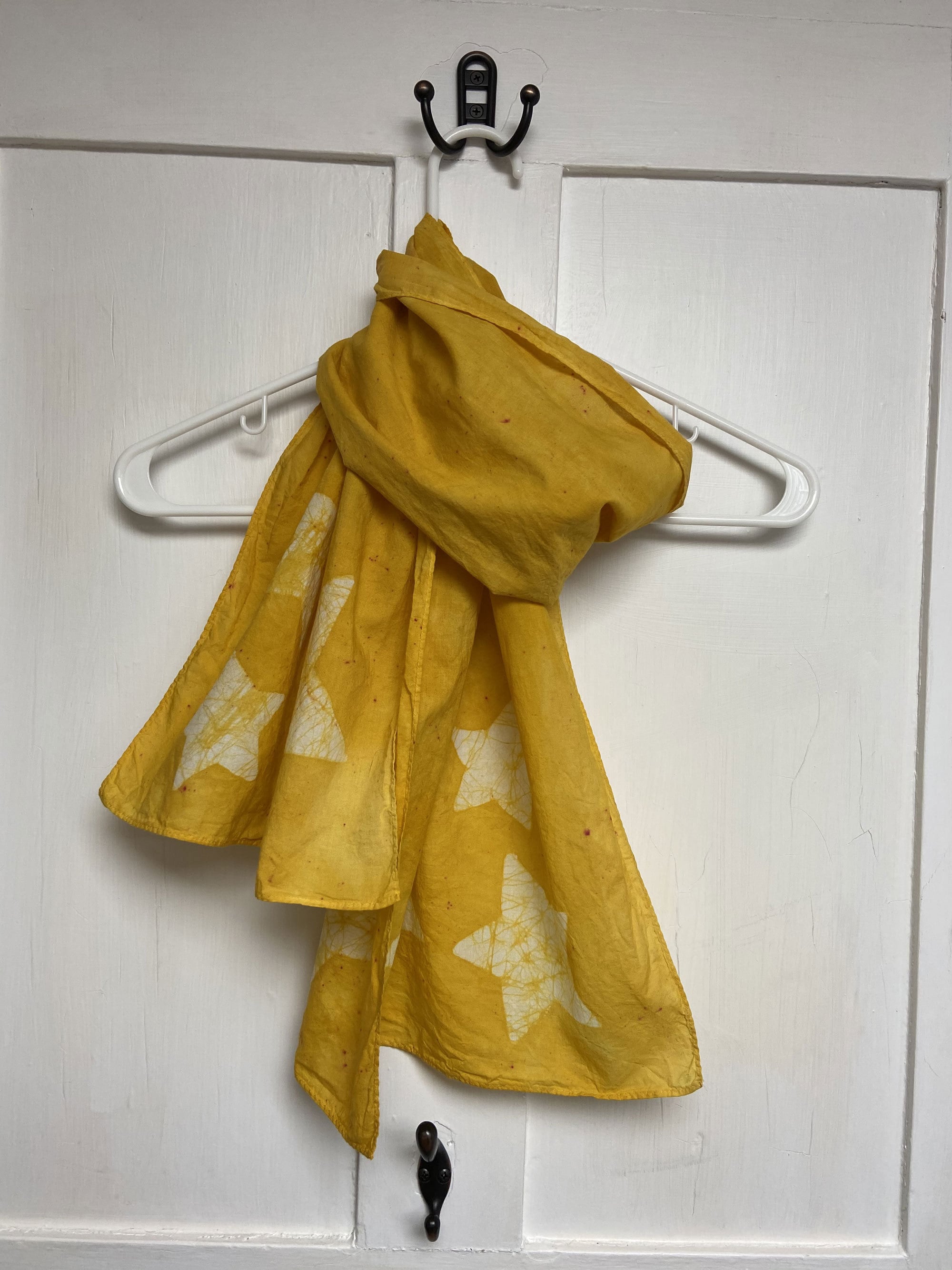 Yellow cotton batik scarf