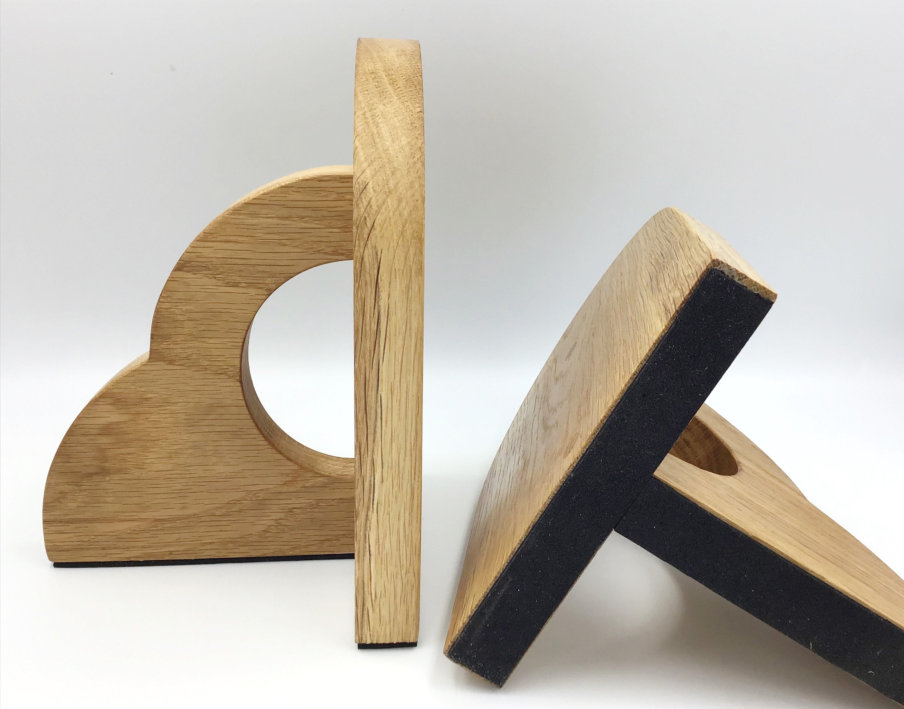 Light Oak wood Bookends - handmade in West Wales UK by gorlech
