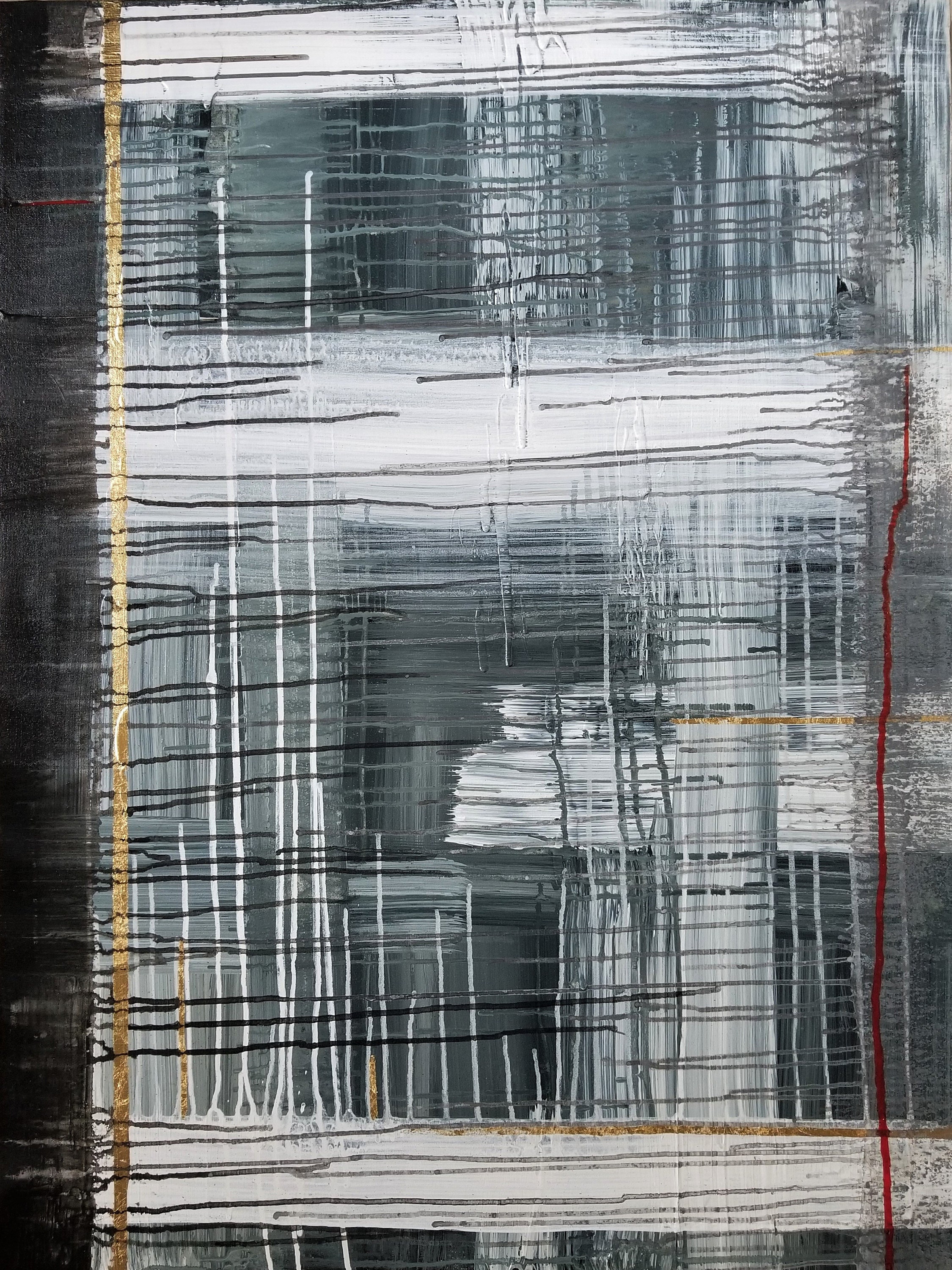 Original acrylic abstract painting, We Go On, by Montreal Artist, Margaret Lipsey