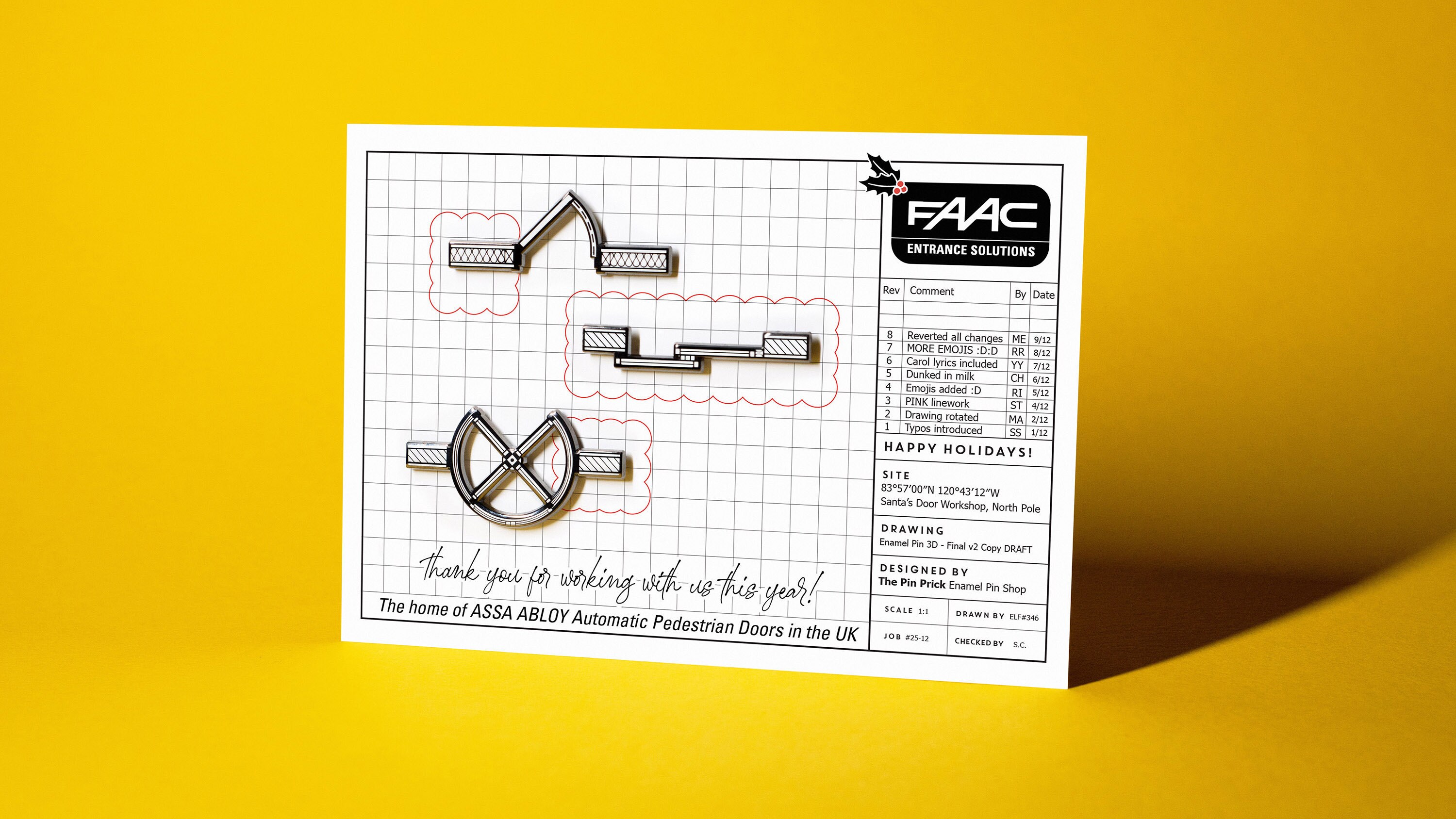 Custom blueprint plan architecture enamel pins