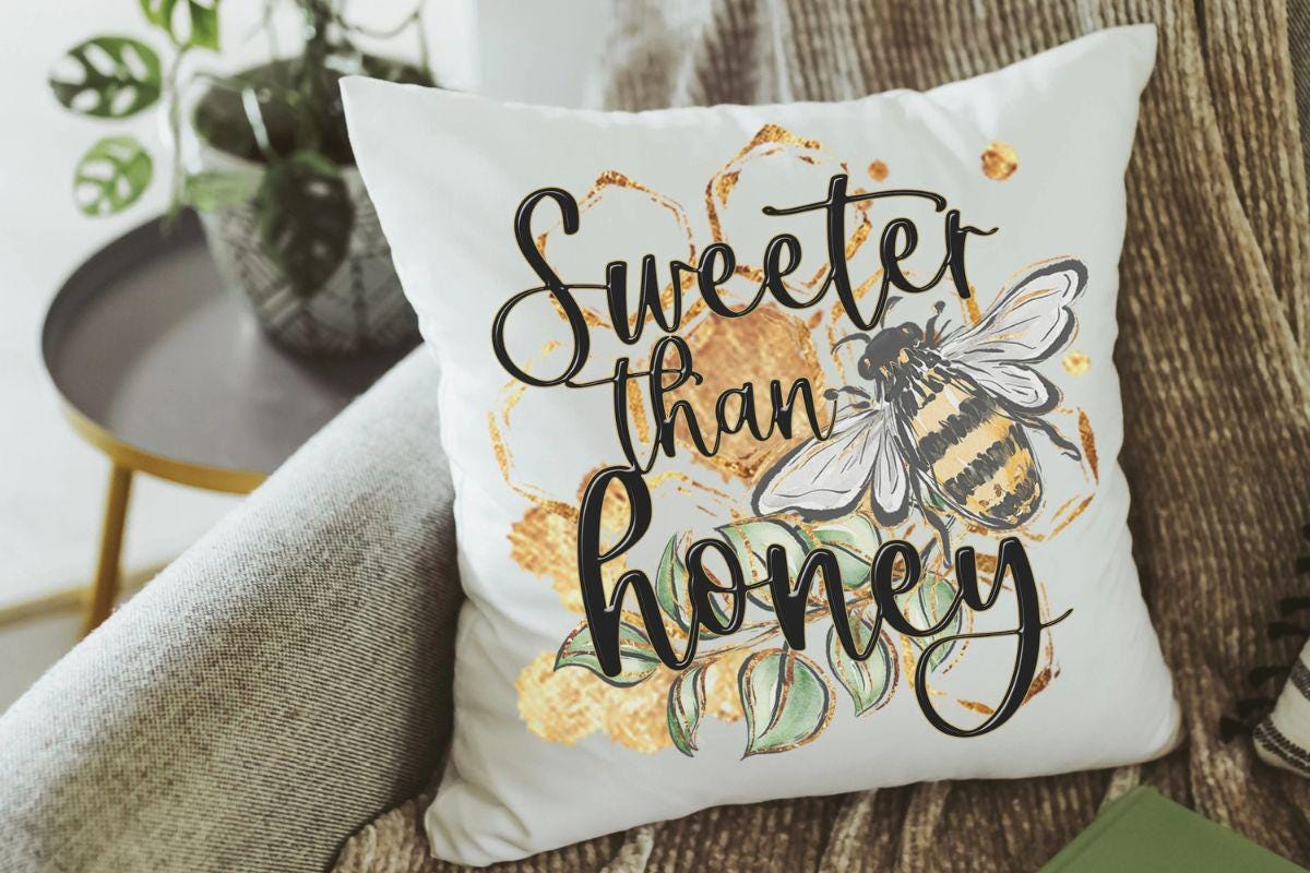 Sweeter than honey throw pillow