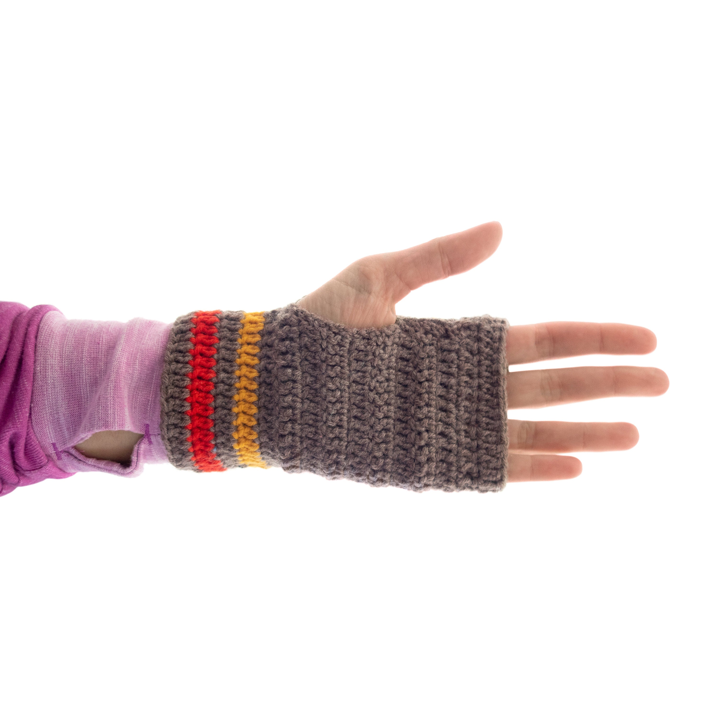 handmade gloves fingerless for ladies with granny squares of cashmere