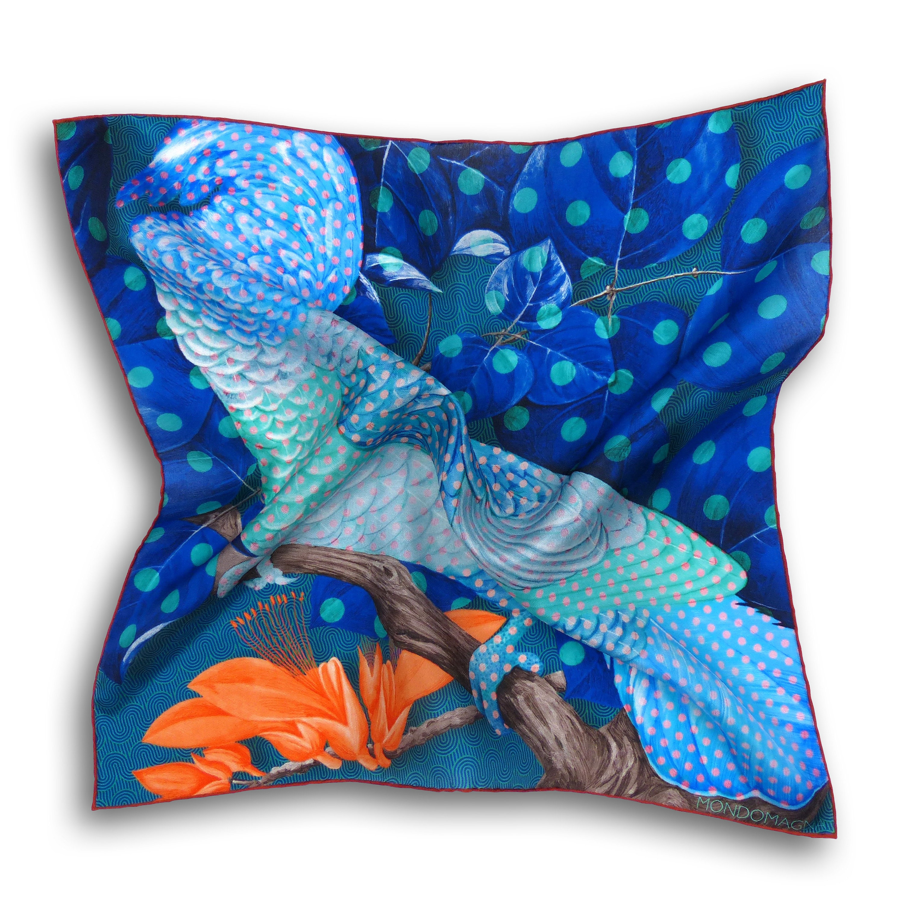 cockatoo pocket square crumpled