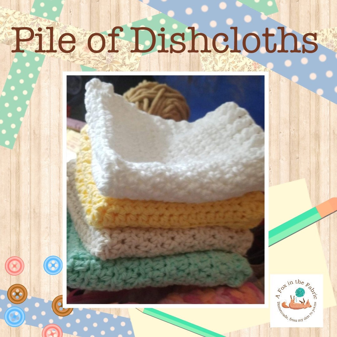 Cotton Dishcloths With Ribbed Edges