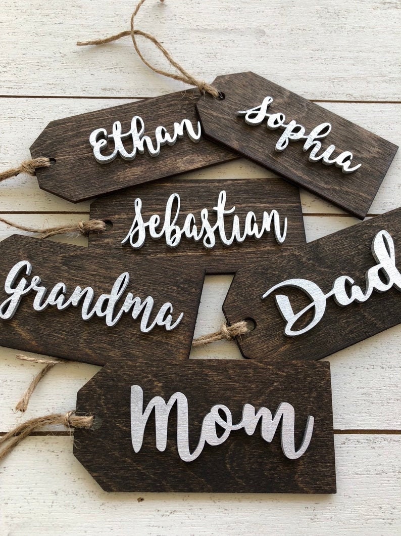 Personalized Wooden Stocking Tags
