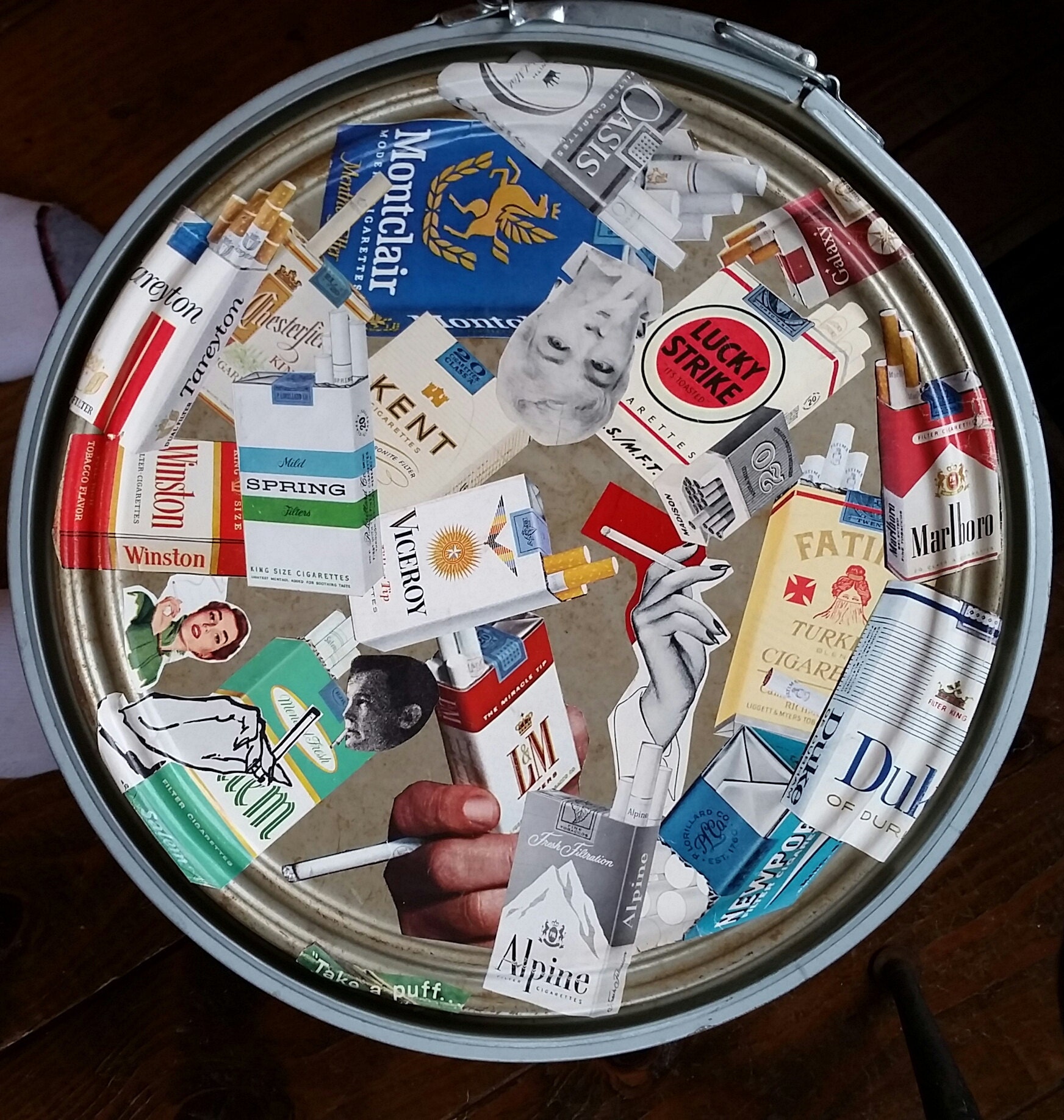 vinatage ads collage art bin