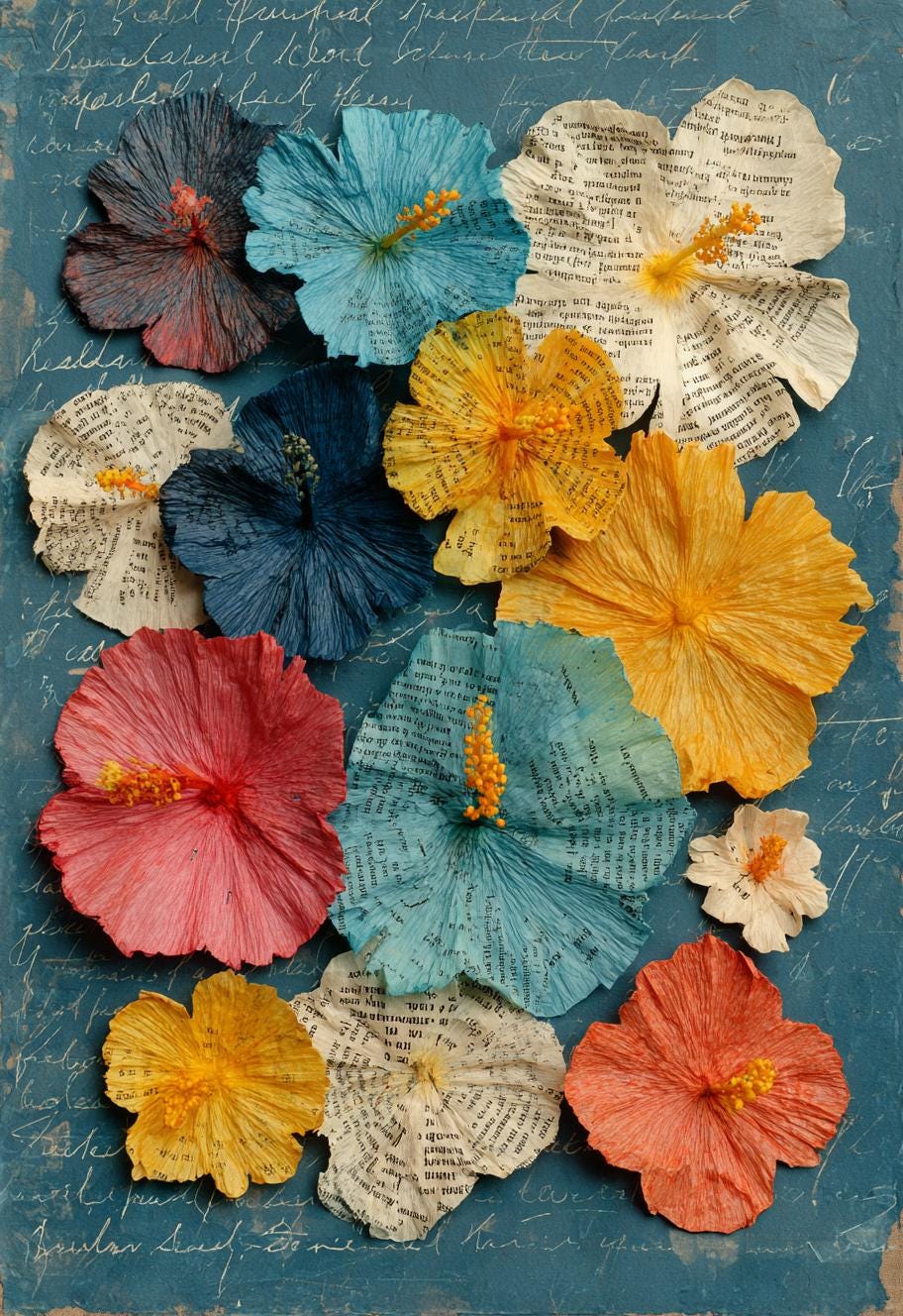 Coffee filters that have been dyed to use in crafts