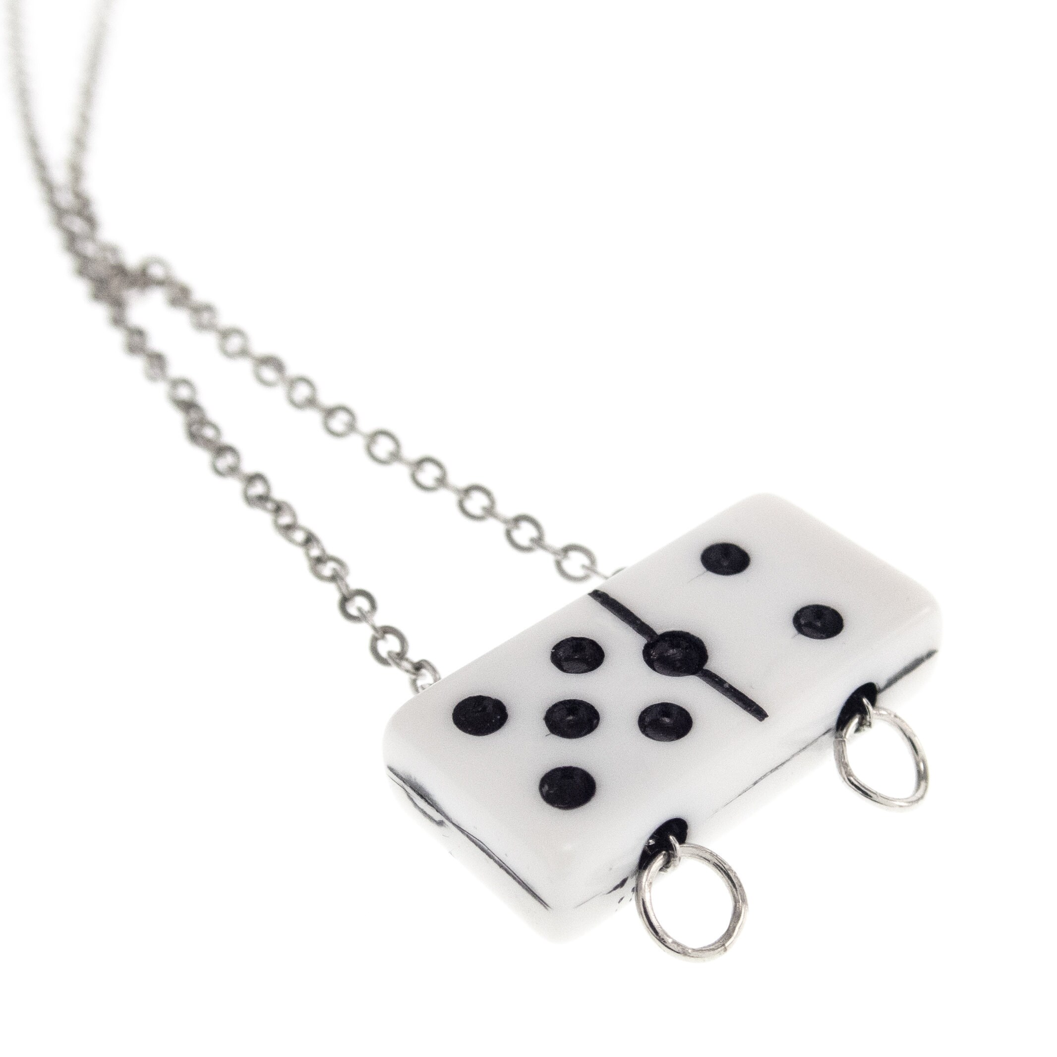 handmade domino necklace domino bead pendant