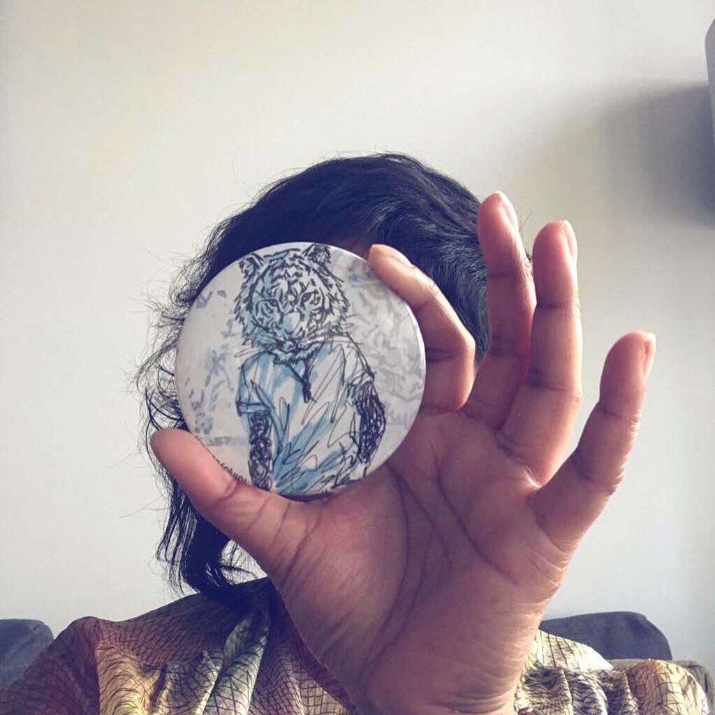 Mr Tiger hand held mirror