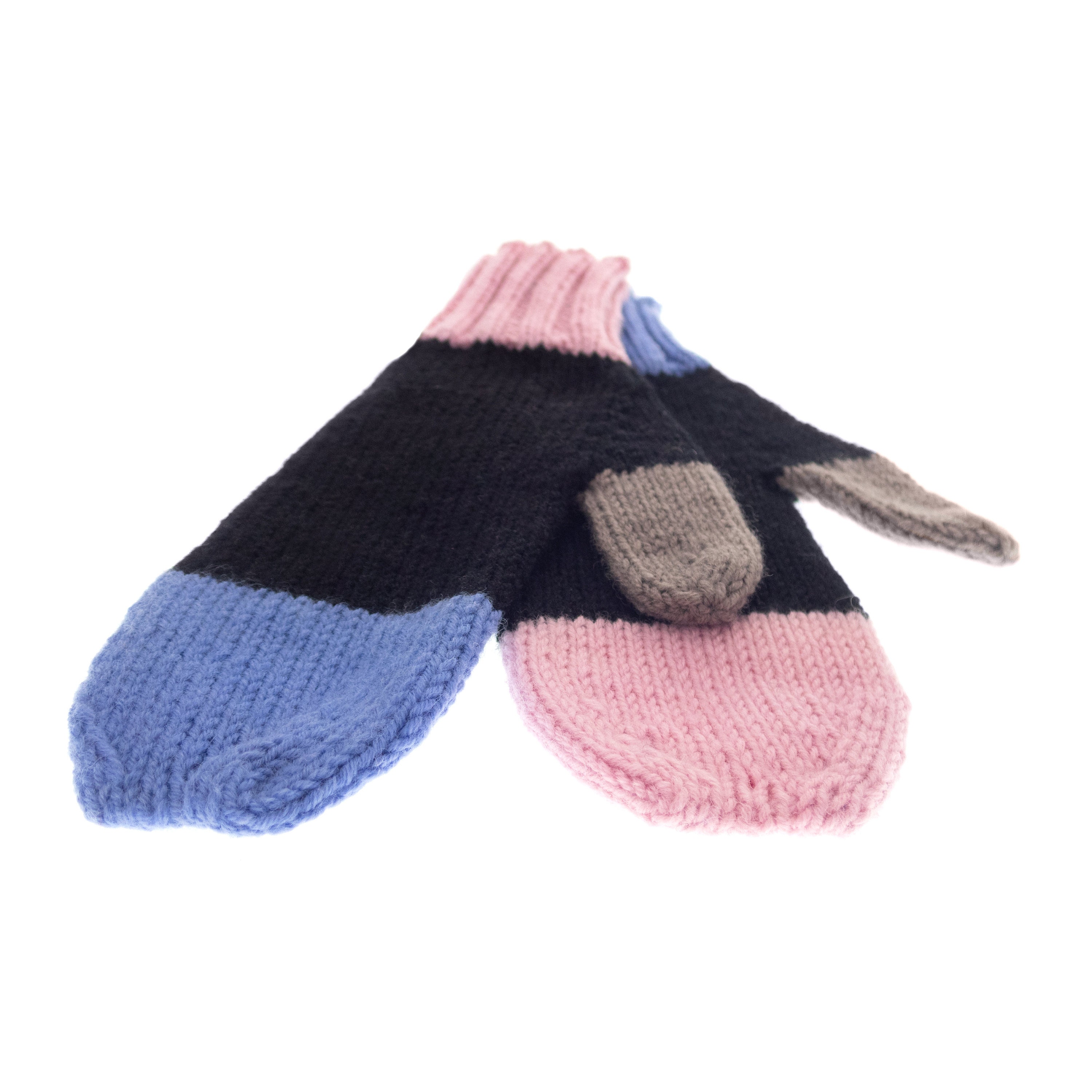 Wool Mittens for Women, Handmade asymmetrical