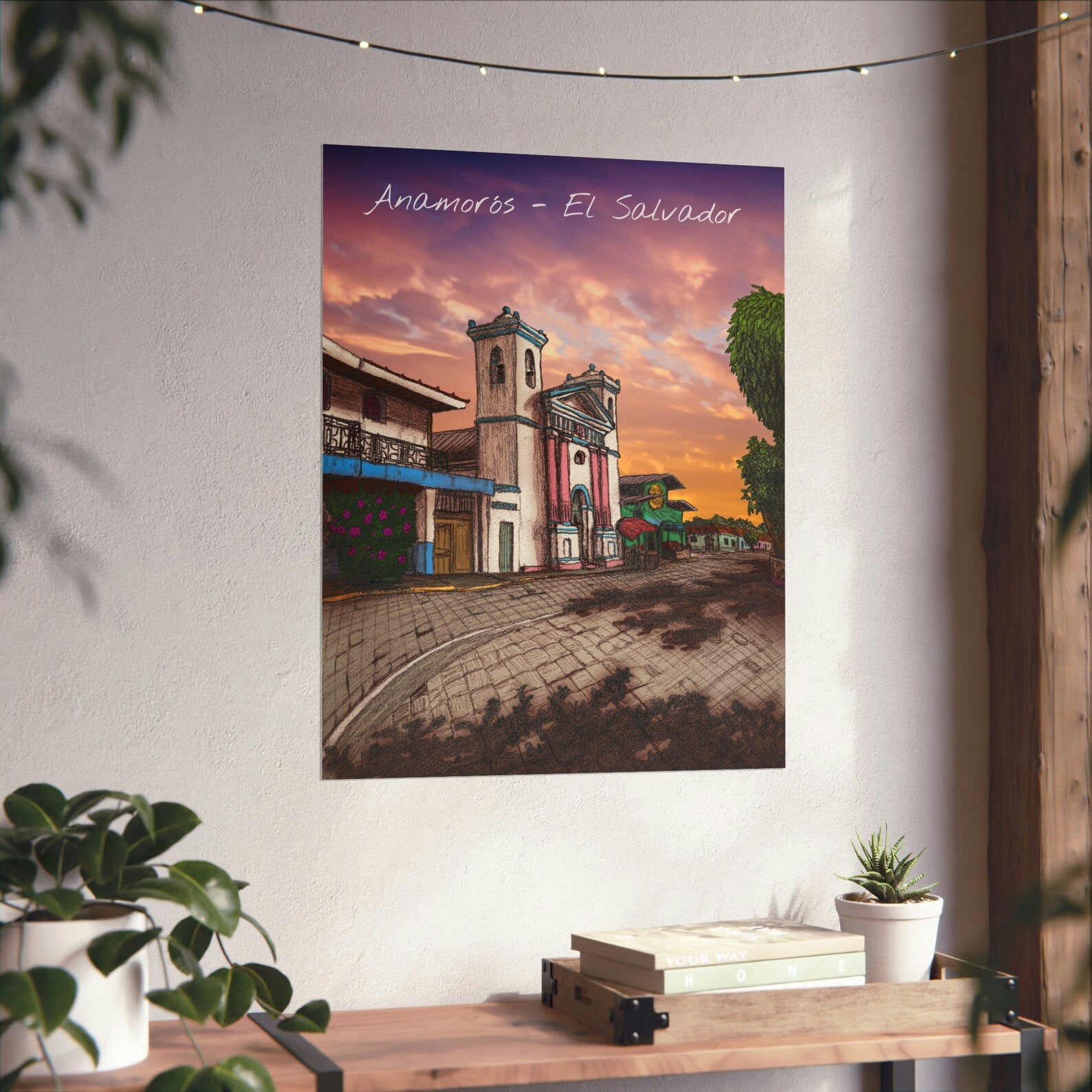 Drawing of the church in Anamoros, El Salvador